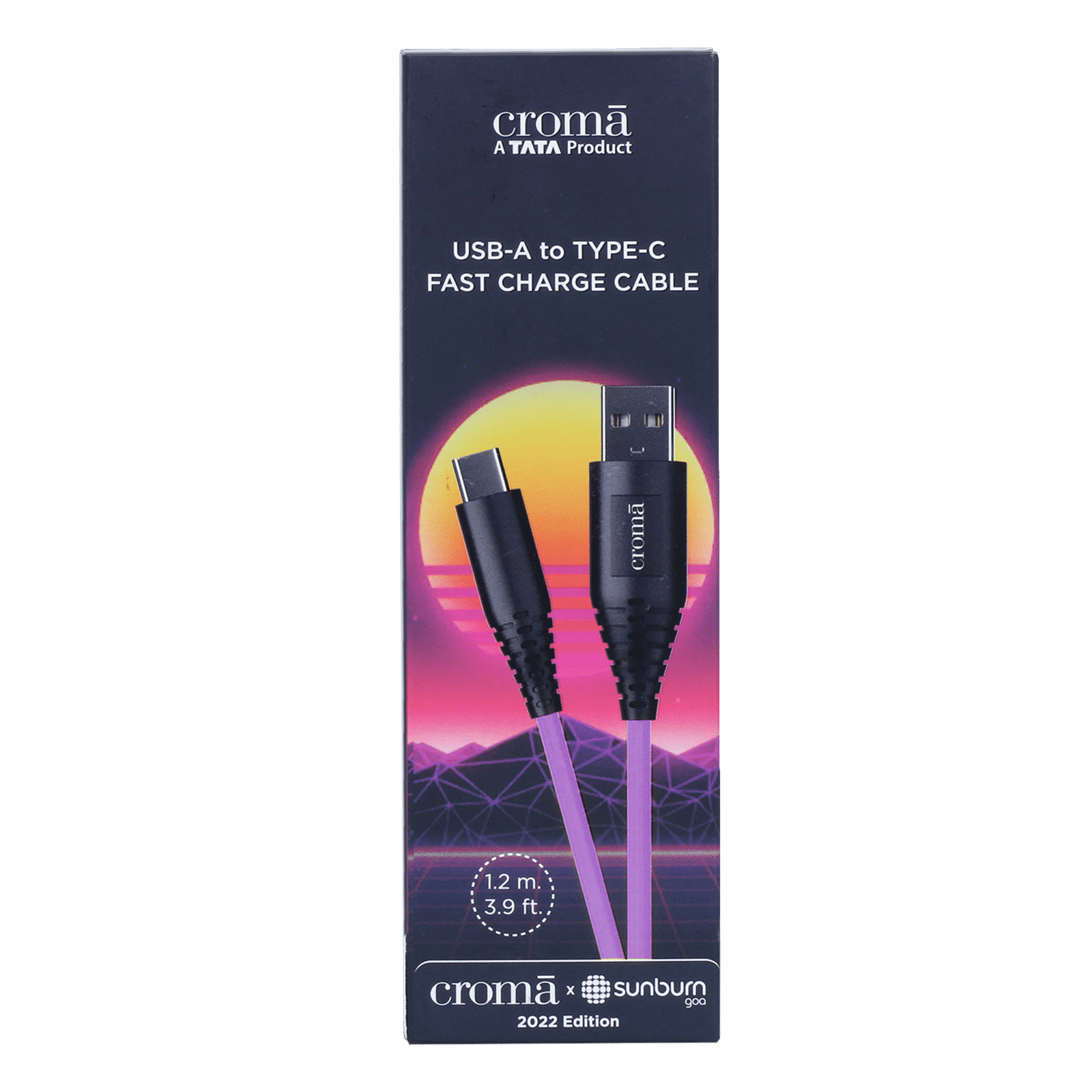 Croma Sunburn Edition USB 2.0 Type A to USB 2.0 Type C Charging Cable (Shock Protective, Purple) Croma Sunburn Edition USB 2.0 Type A to USB 2.0 Type C Charging Cable (Shock Protective, Purple)_7