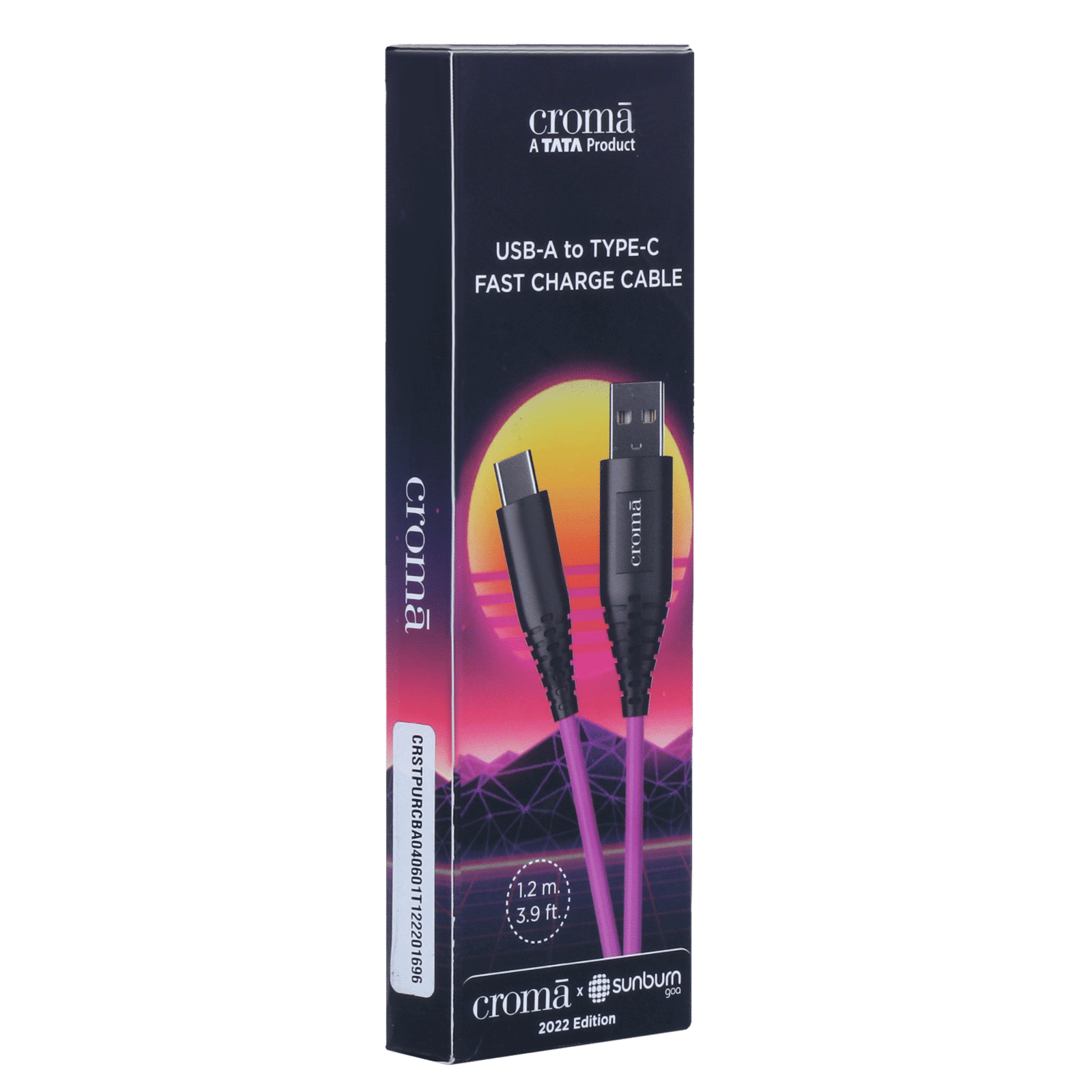 Croma Sunburn Edition USB 2.0 Type A to USB 2.0 Type C Charging Cable (Shock Protective, Purple) Croma Sunburn Edition USB 2.0 Type A to USB 2.0 Type C Charging Cable (Shock Protective, Purple)_8