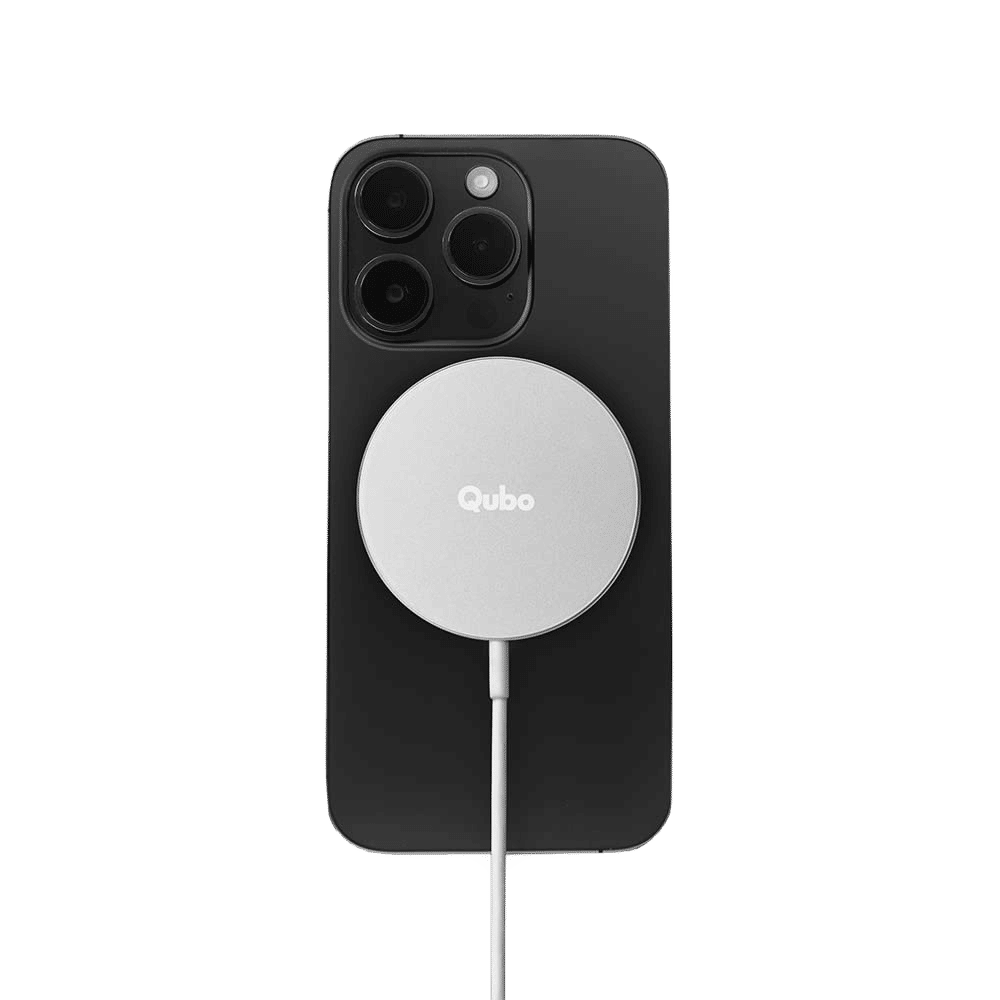 Qubo MagZap Z1 15W Wireless Charger for iPhone 12 & Above, 11, X (Short Circuit Control, White)_3