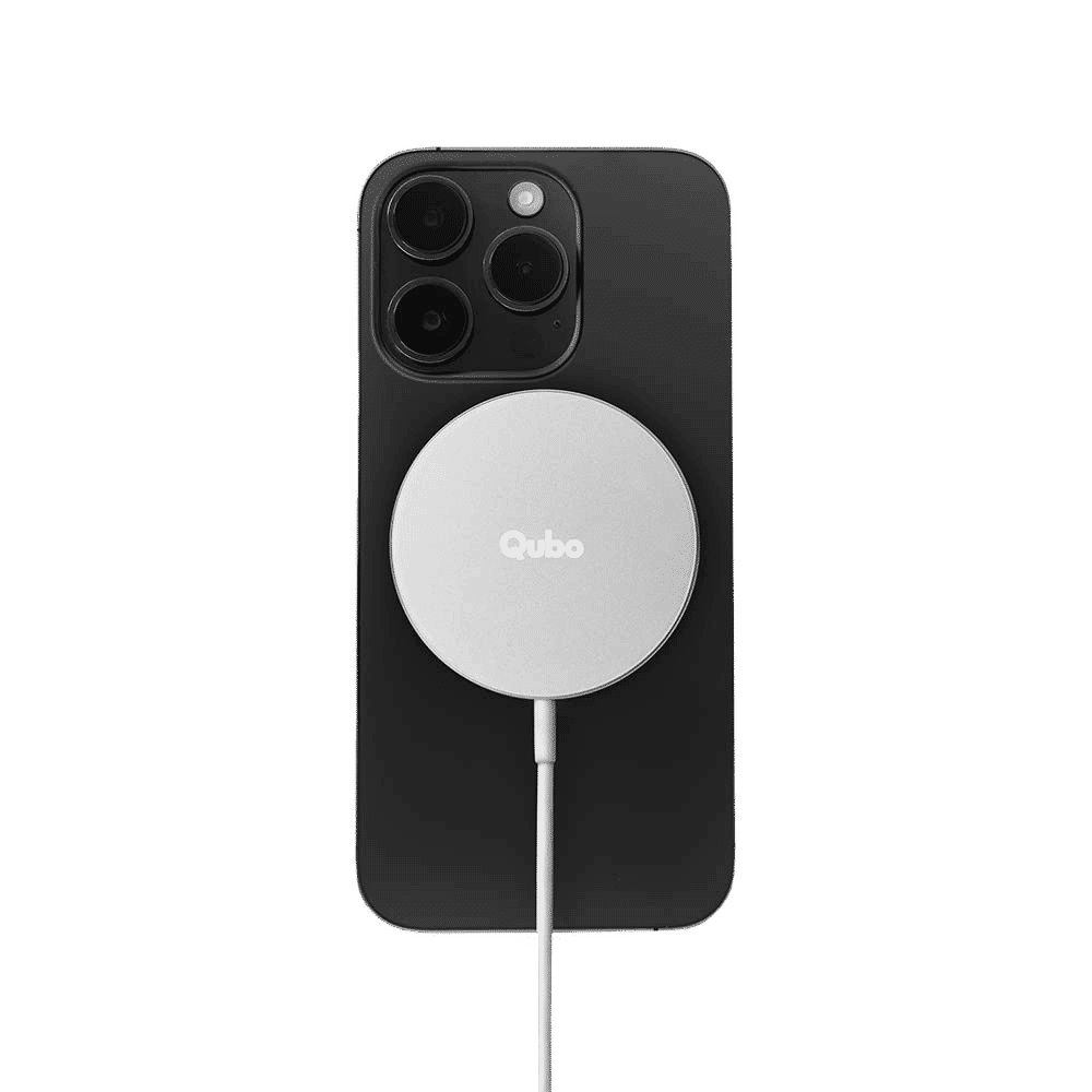 Qubo MagZap Z1 15W Wireless Charger for iPhone 12 & Above, 11, X (Short Circuit Control, Black)_3