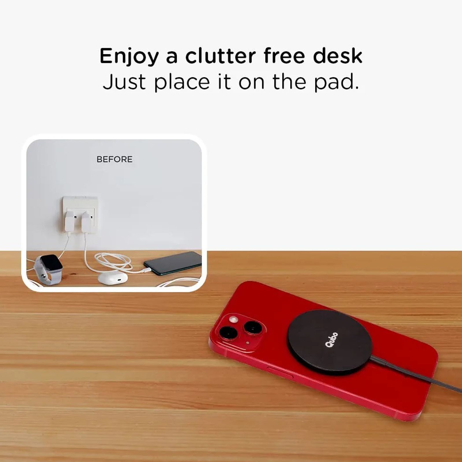 Qubo MagZap Z1 15W Wireless Charger for iPhone 12 & Above, 11, X (Short Circuit Control, Black)_5