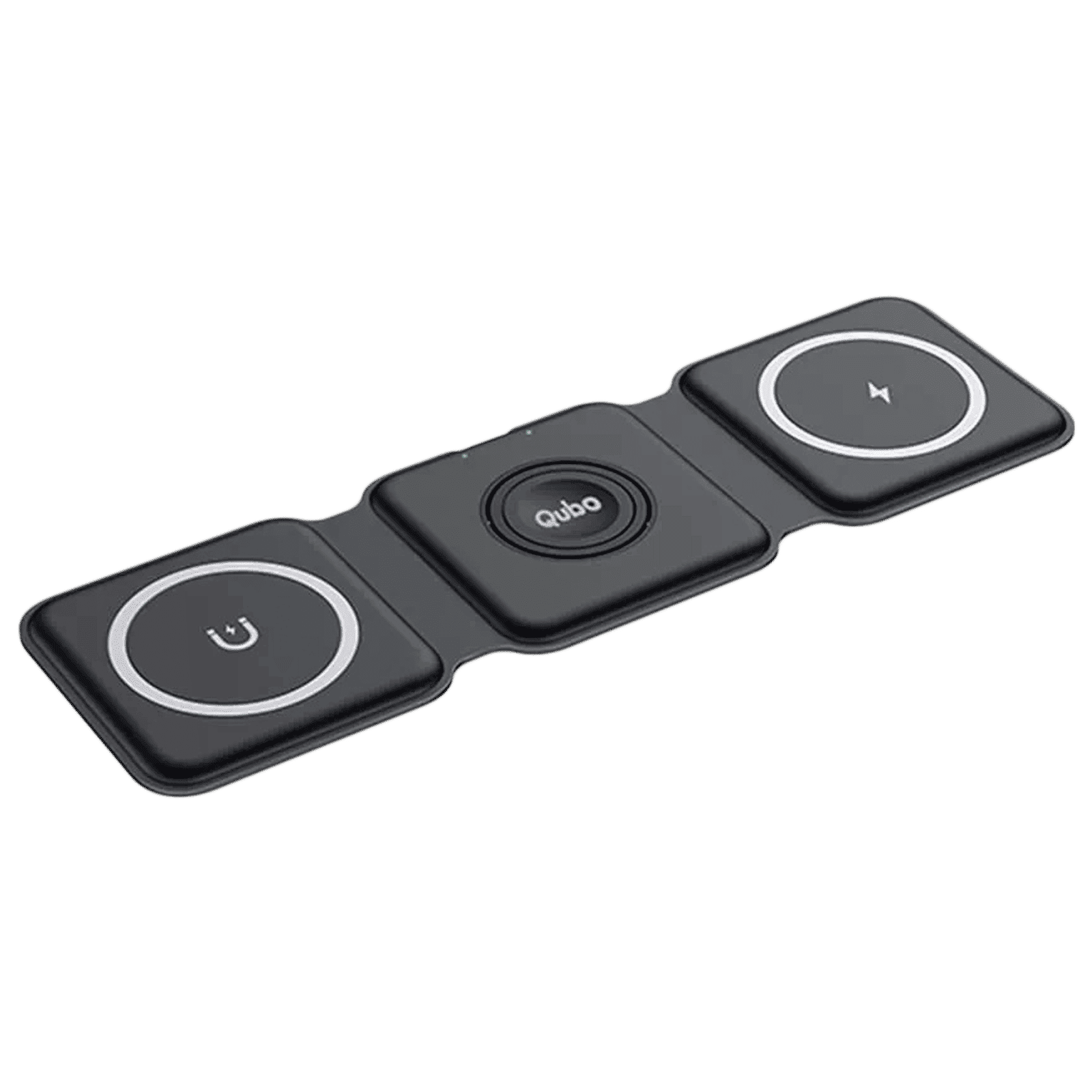 Qubo MagZap Z3 15W 3-in-1 Wireless Charger for iPhone 11, X, 12 & Above, AirPods 3rd G, Pro & iWatch 1, 2, 3, 4, 5, 6, SE, 7 (Short Circuit Control, Black)_1