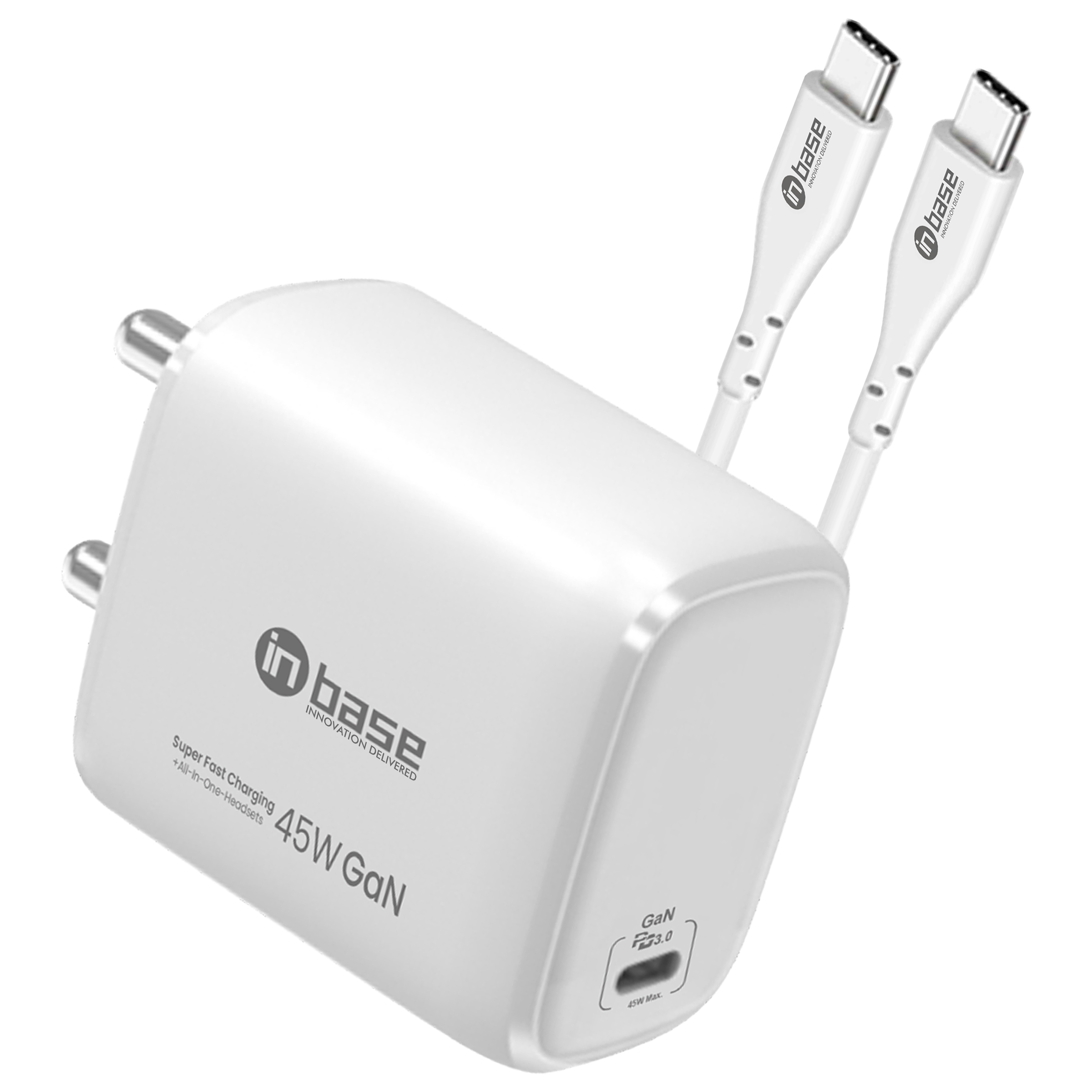 in base Ether P451 45W Type C Fast Charger (Type C to Type C Cable, Short Circuit Protection, White)_1