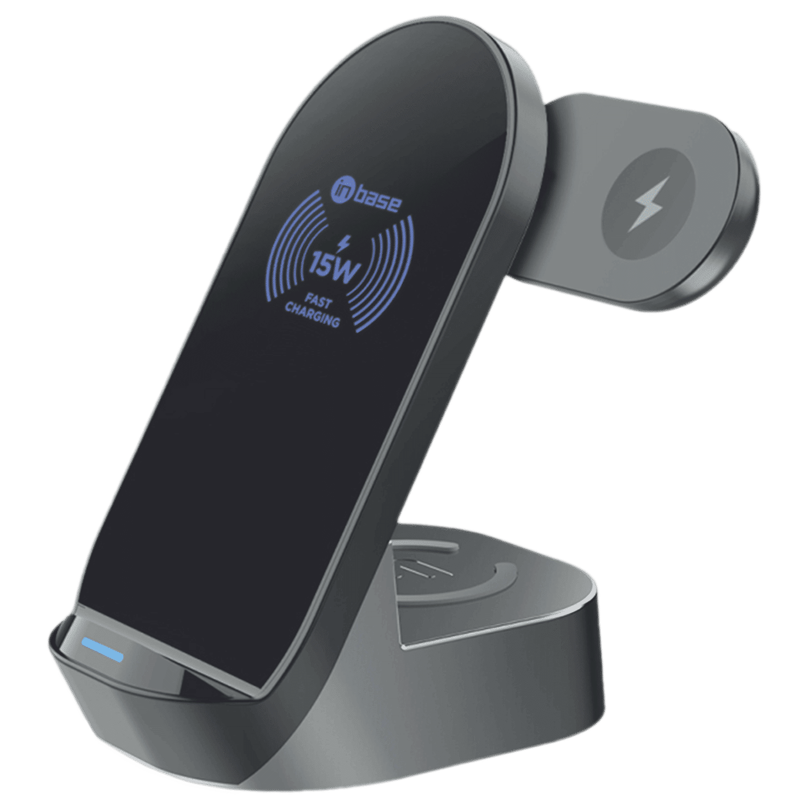 in base Ether WL152 15W 3 In 1 Wireless Charger Stand for iOS, Android, Smartwatch and TWS Earbuds (Fast Charging Capability, Black) in base Ether WL152 15W 3 In 1 Wireless Charger Stand for iOS, Android, Smartwatch and TWS Earbuds (Fast Charging Capability, Black)_1