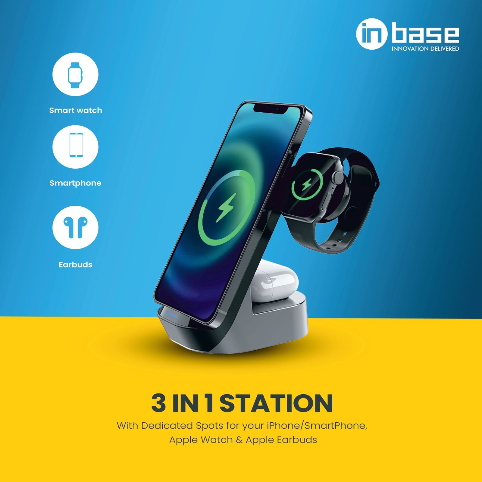 in base Ether WL152 15W 3 In 1 Wireless Charger Stand for iOS, Android, Smartwatch and TWS Earbuds (Fast Charging Capability, Black) in base Ether WL152 15W 3 In 1 Wireless Charger Stand for iOS, Android, Smartwatch and TWS Earbuds (Fast Charging Capability, Black)_6