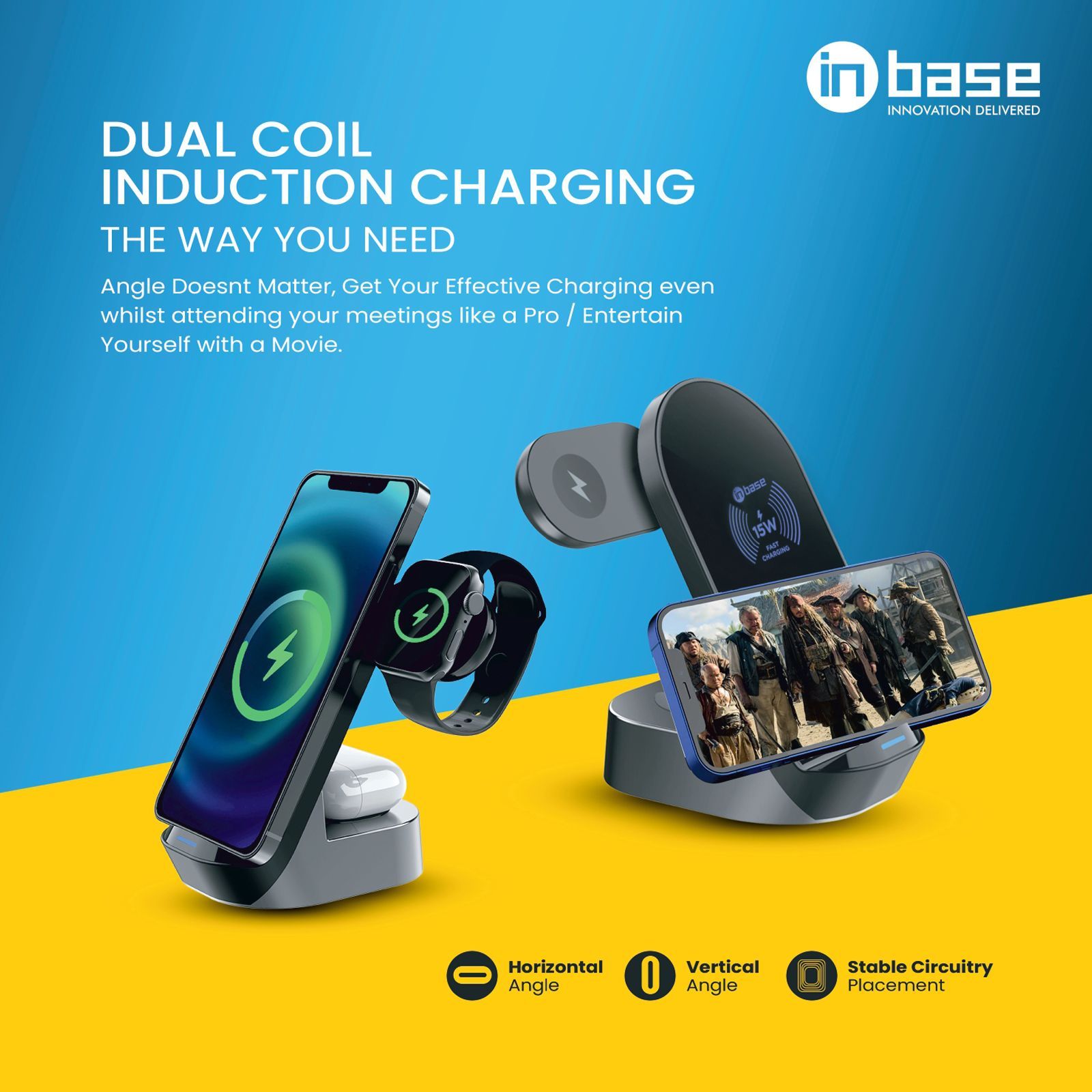 in base Ether WL152 15W 3 In 1 Wireless Charger Stand for iOS, Android, Smartwatch and TWS Earbuds (Fast Charging Capability, Black) in base Ether WL152 15W 3 In 1 Wireless Charger Stand for iOS, Android, Smartwatch and TWS Earbuds (Fast Charging Capability, Black)_7