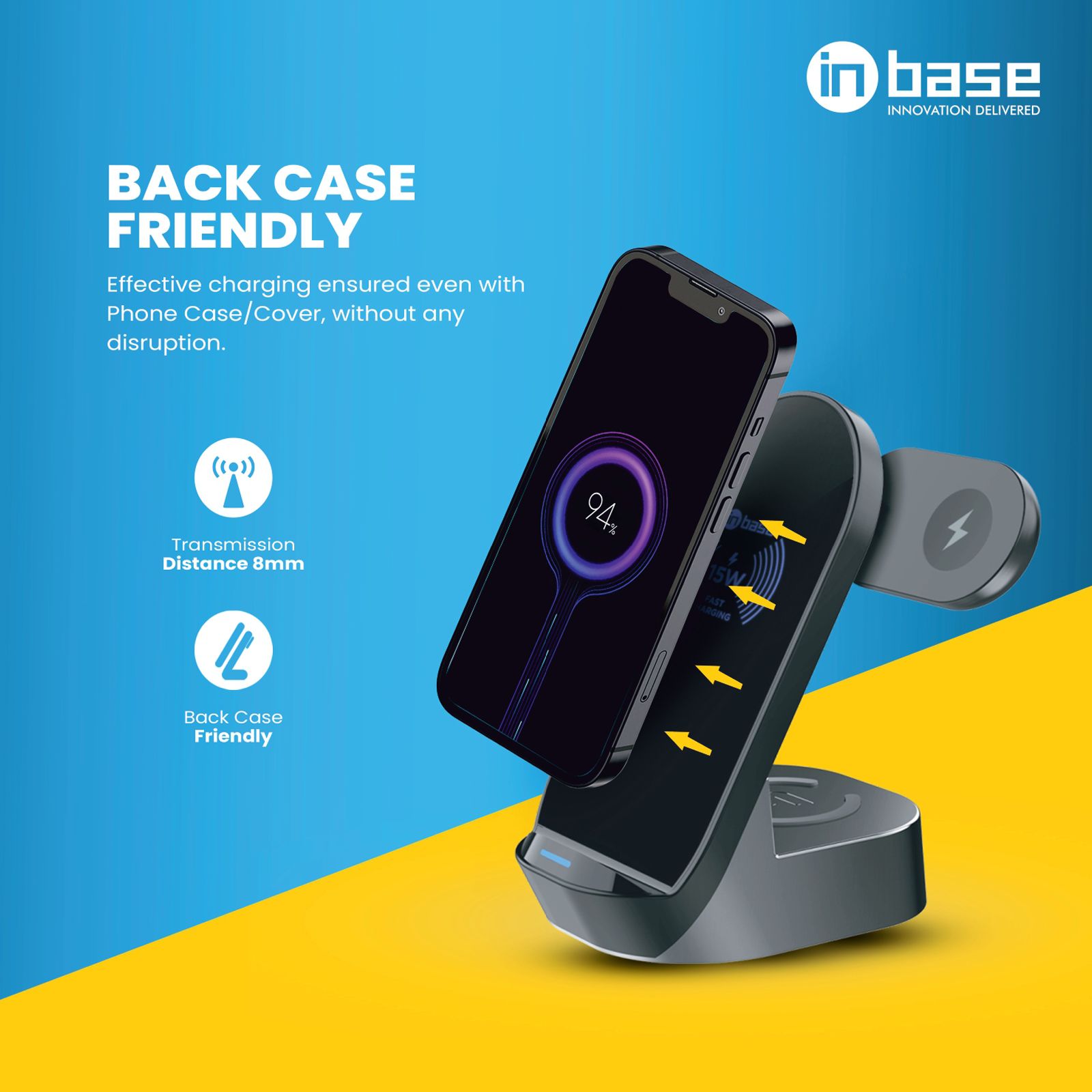 in base Ether WL152 15W 3 In 1 Wireless Charger Stand for iOS, Android, Smartwatch and TWS Earbuds (Fast Charging Capability, Black) in base Ether WL152 15W 3 In 1 Wireless Charger Stand for iOS, Android, Smartwatch and TWS Earbuds (Fast Charging Capability, Black)_8