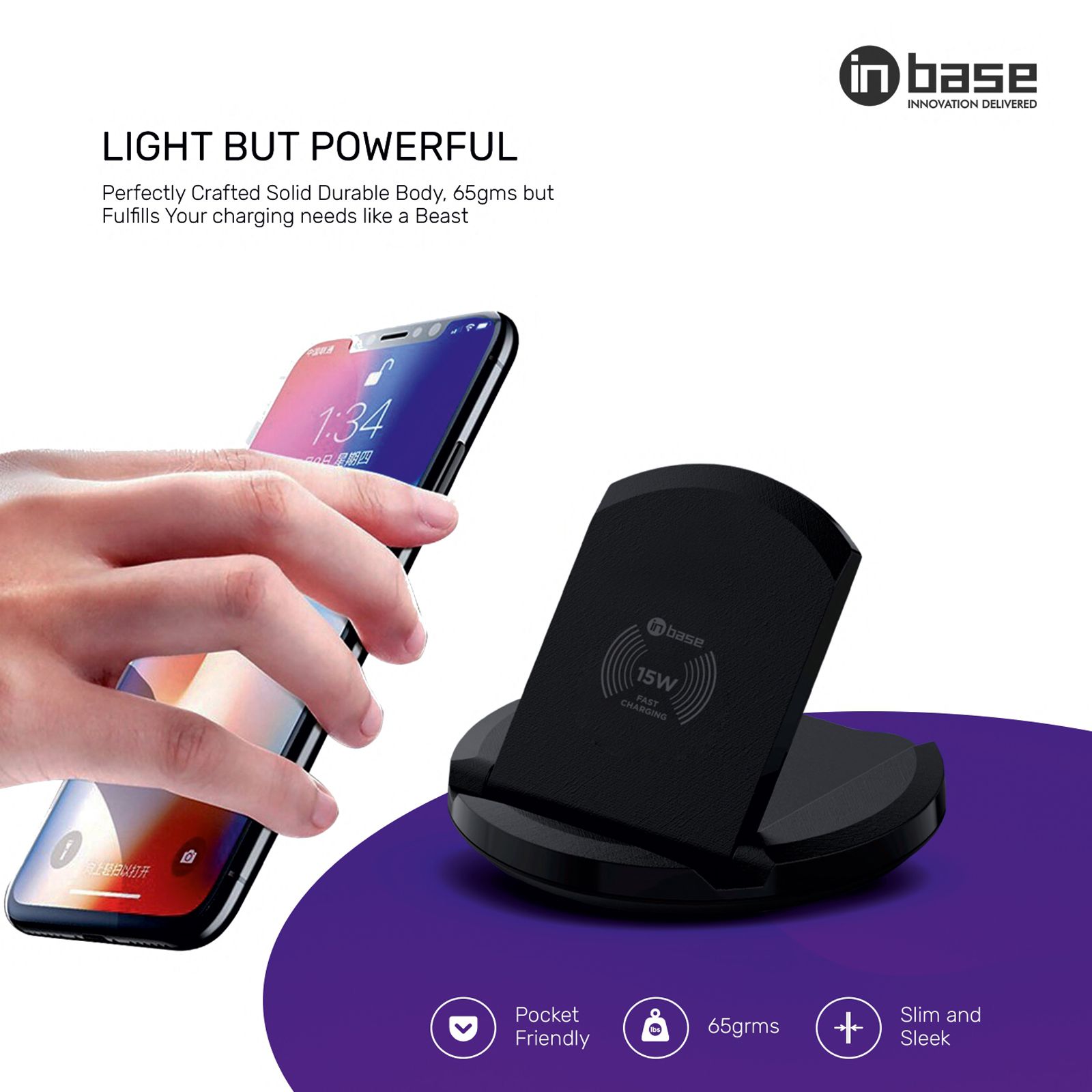 in base Ether WL151 15 Watts Wireless Charging Stand for Samsung, Honor, Xiaomi, iPhone 12, 12 Pro, 12 Pro Max, 11, 11 Pro, X, XS (Qi Certified, Over Charging Protection, Black)_8