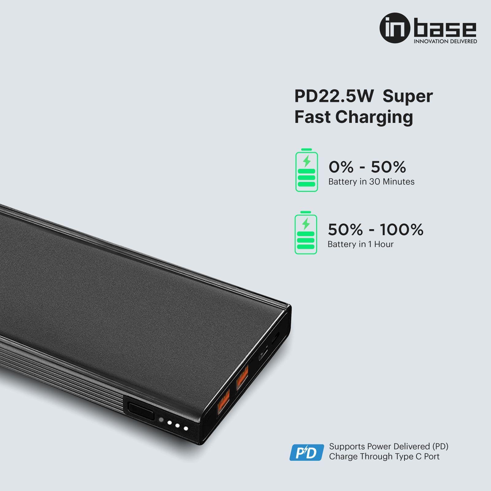 in base Cruze 10000 mAh 22.5W Fast Charging Power Bank (2 Type A & 1 Type C Ports, Aluminum Casing, Black)_5