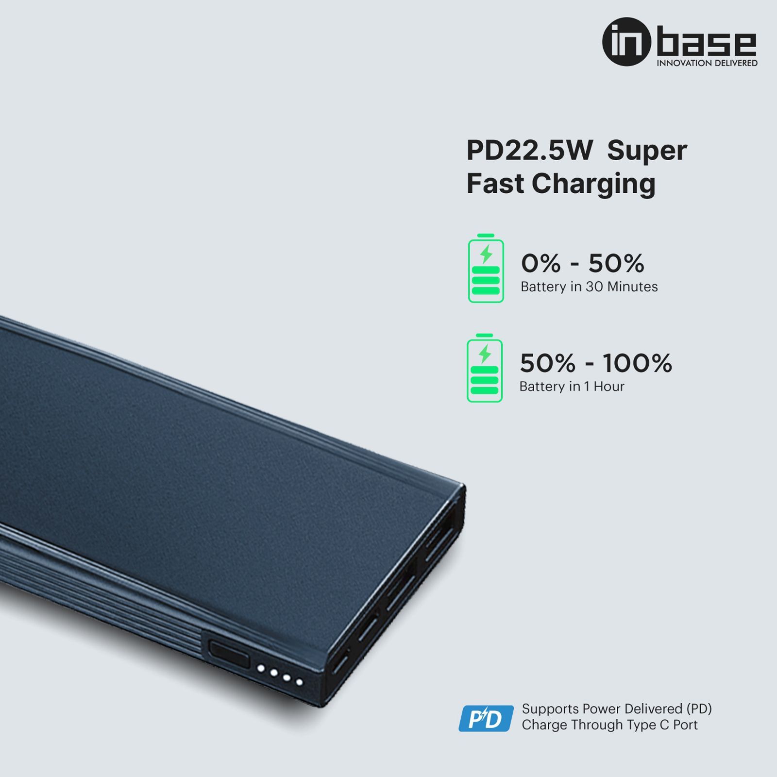 in base Cruze 10000 mAh 22.5W Fast Charging Power Bank (2 Type A and 1 USB Type C, Smart IC, Blue)_5