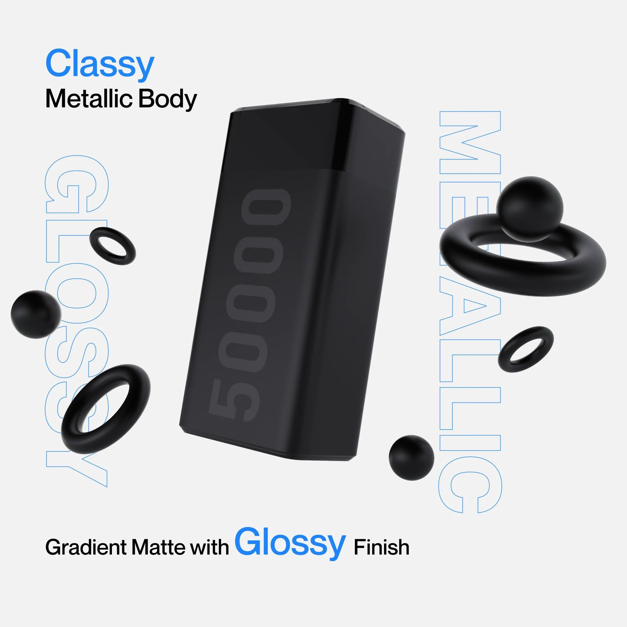 ambrane Stylo Max 50000 mAh 20W Fast Charging Power Bank (2 Type A and 1 Type C Ports, Metallic Casing, Quick Charge 3.0, Black)_8