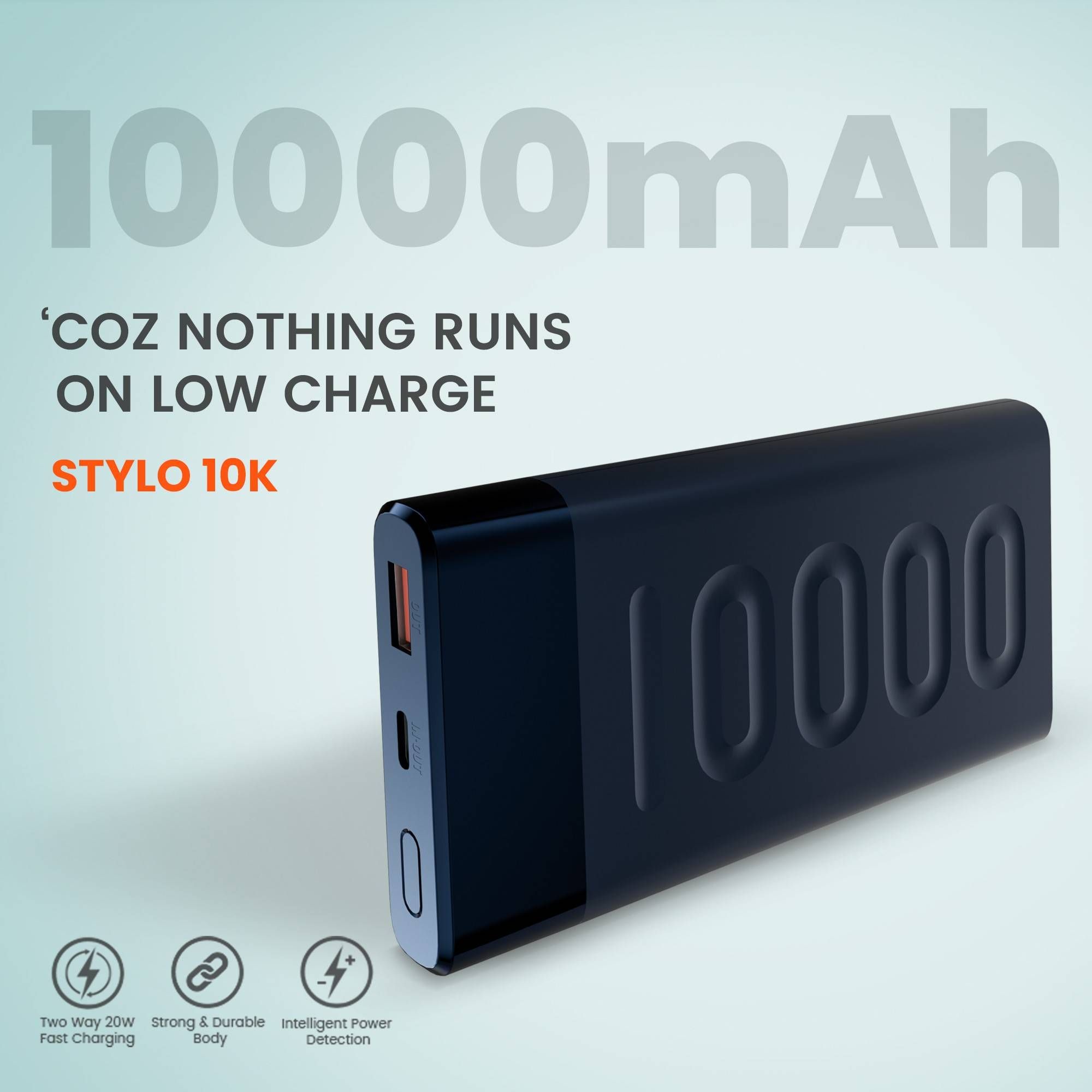 ambrane Stylo 10000 mAh 20W Fast Charging Power Bank (1 Type A and 1 Type C Ports, Quick Charge 3.0, Blue)_11