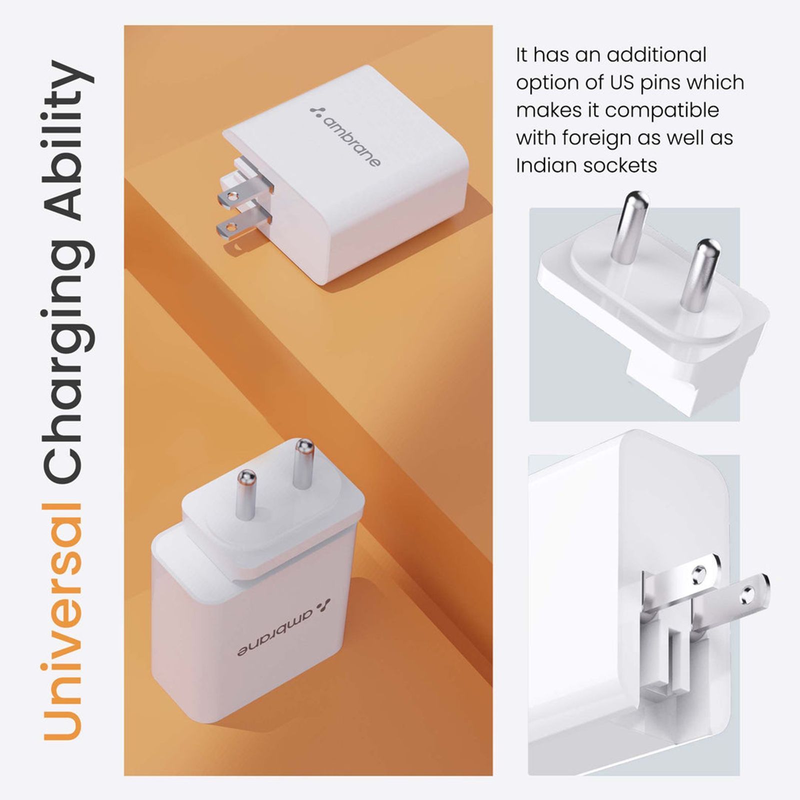 ambrane Raap 65W Type C Fast Charger (Adapter Only, White)_8