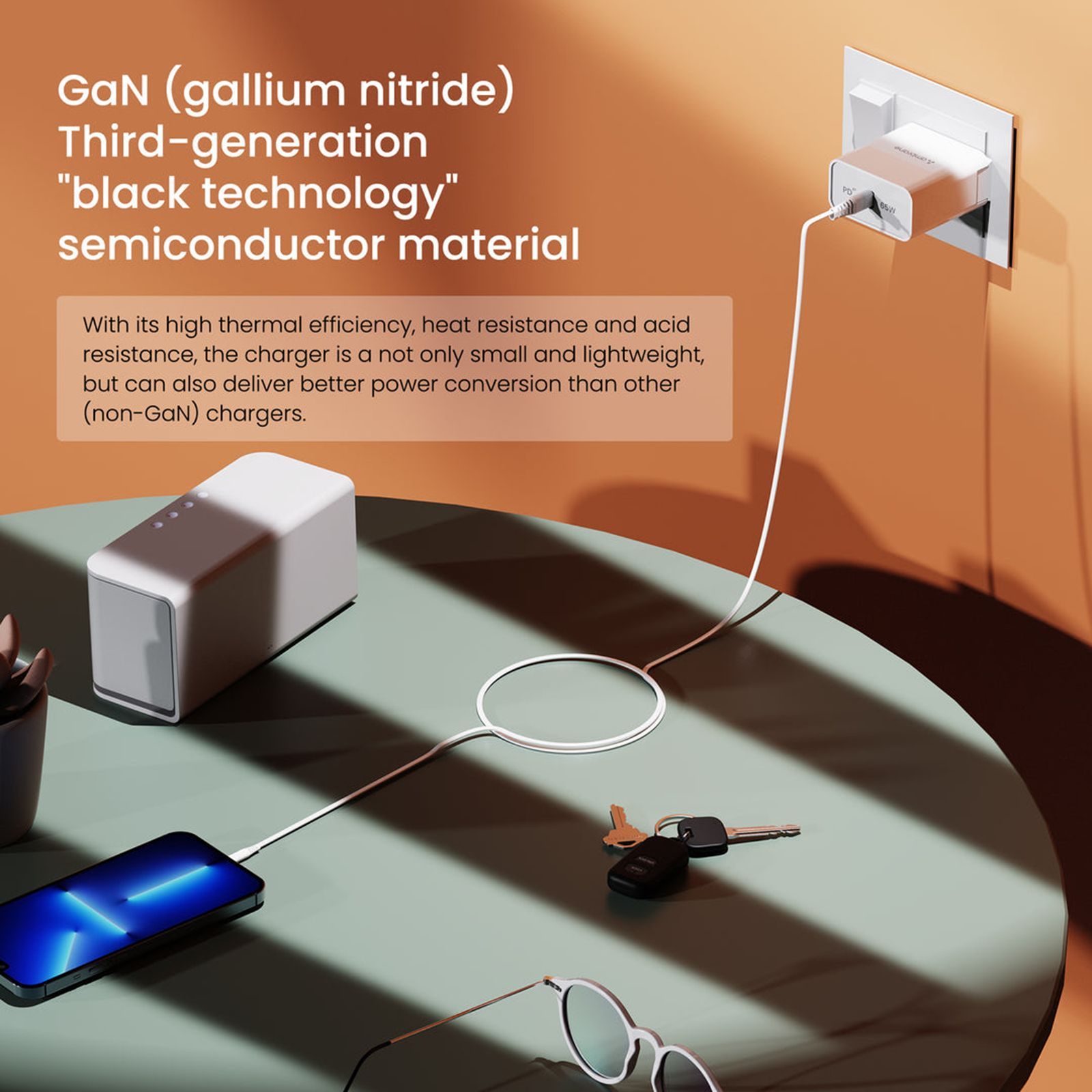 ambrane Raap 65W Type C Fast Charger (Adapter Only, White)_4