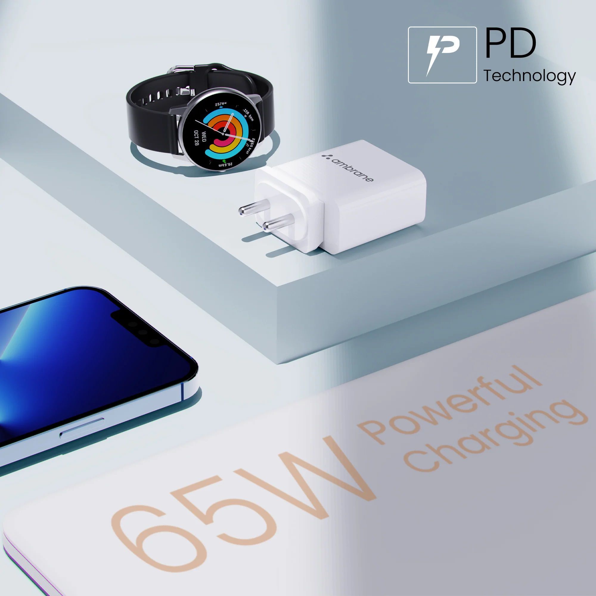 ambrane Raap 65W Type C Fast Charger (Adapter Only, White)_5