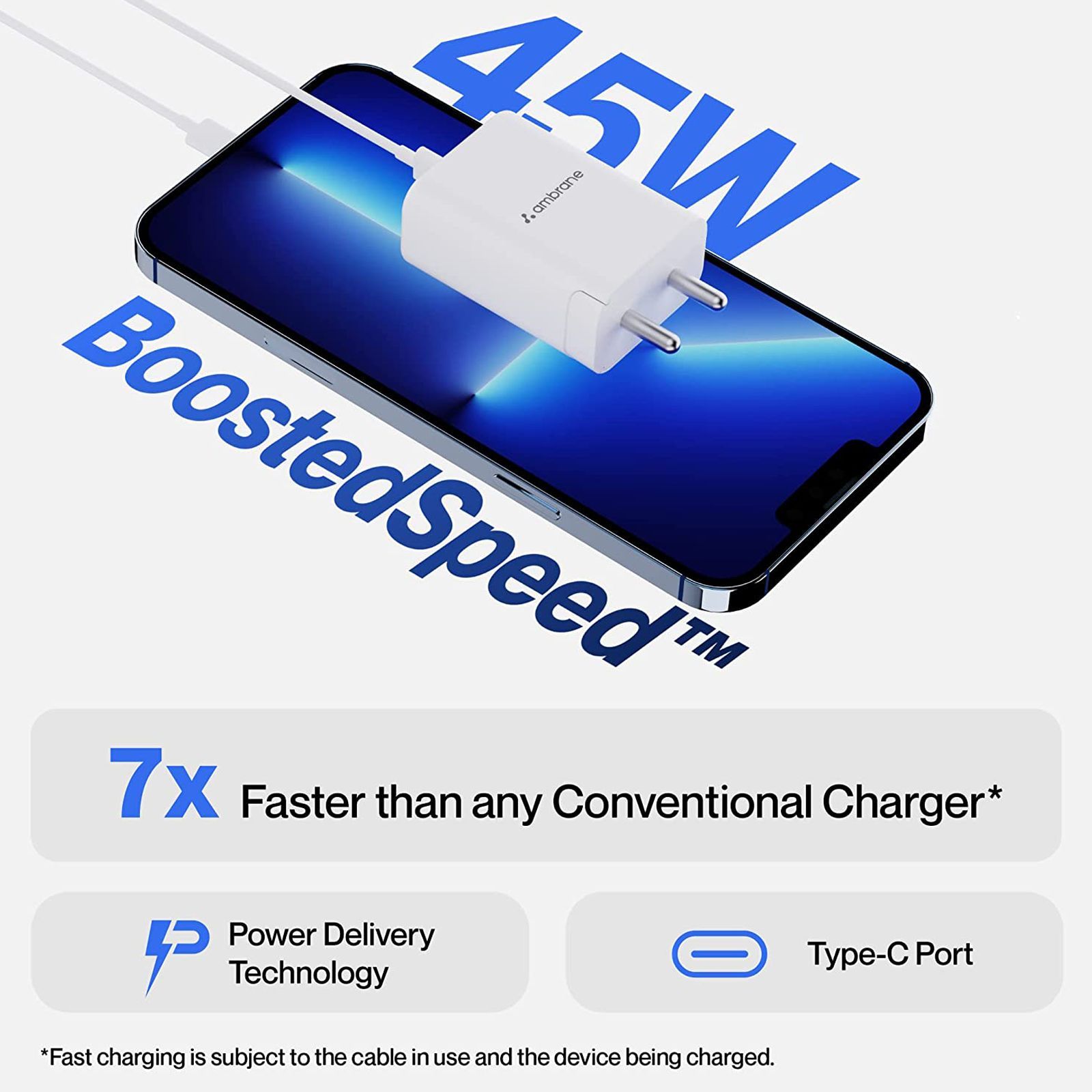 ambrane Raap 45W Type C Ultra Fast Charger (Adapter Only, Multi Layers of Chipset Protection, White)_7