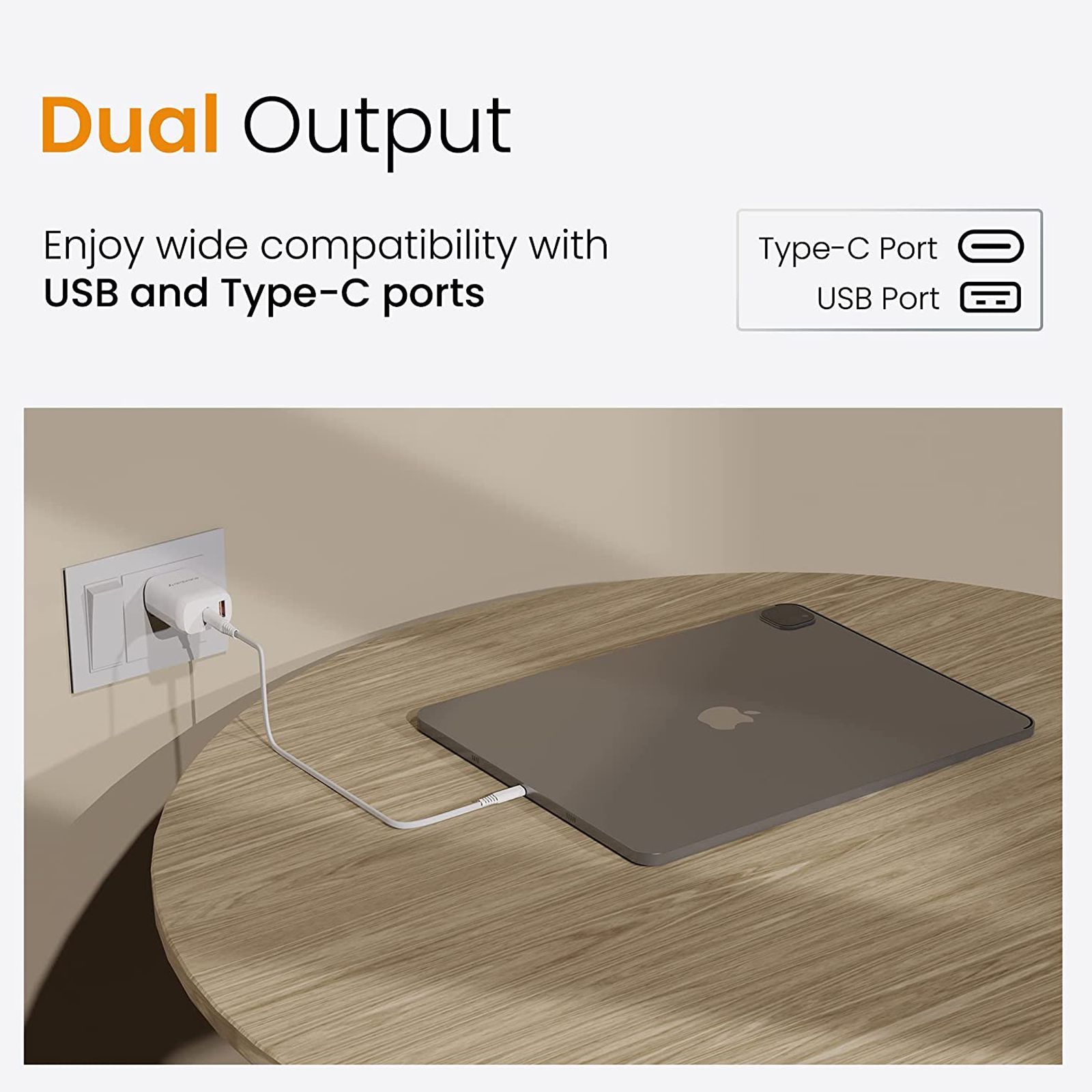 ambrane Raap H30 30W Type A & Type C 2-Port Fast Charger (Adapter Only, Multi Layer Chipset Protection, White)_9