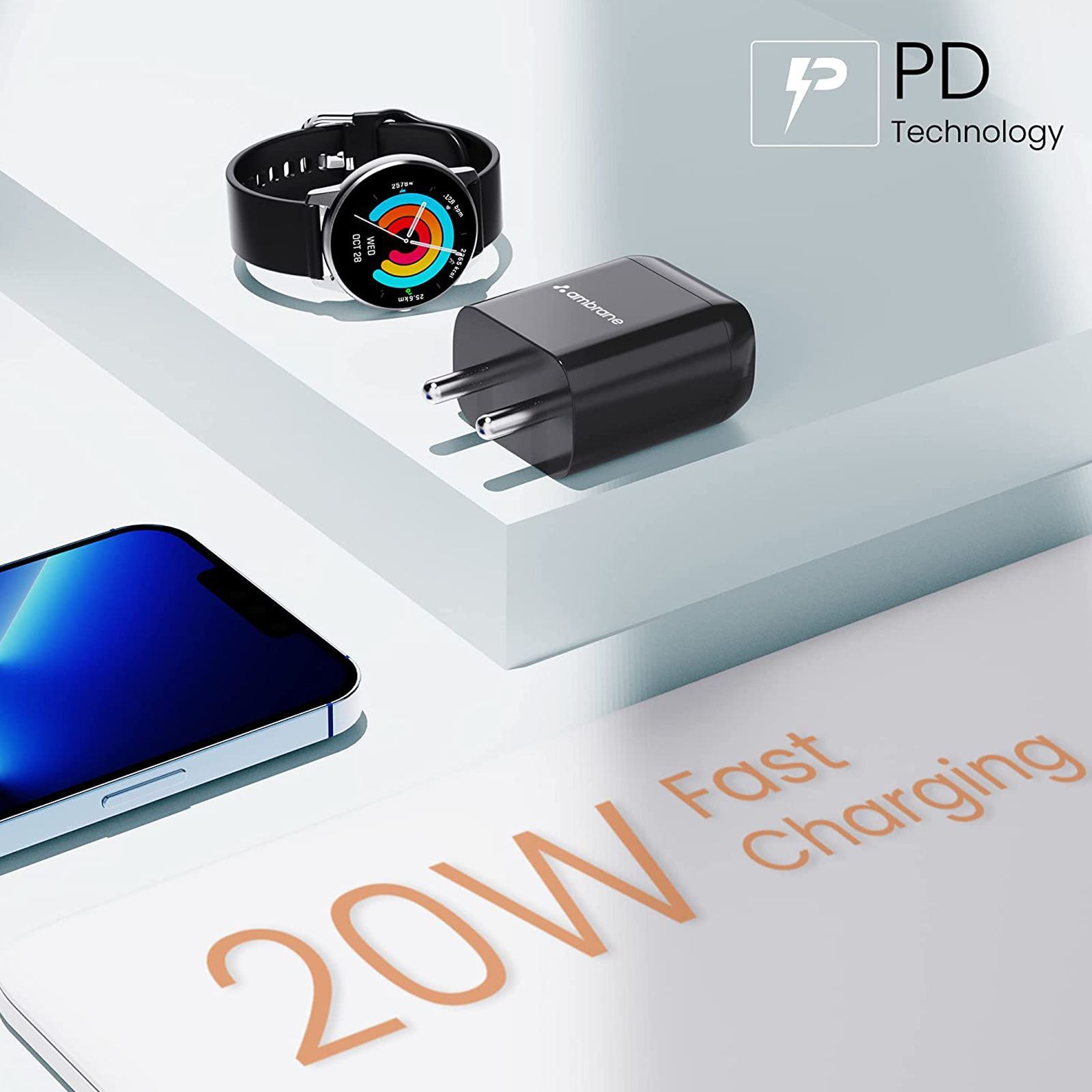 ambrane Raap M20 20W Type C Fast Charger (Adapter Only, Black)_4