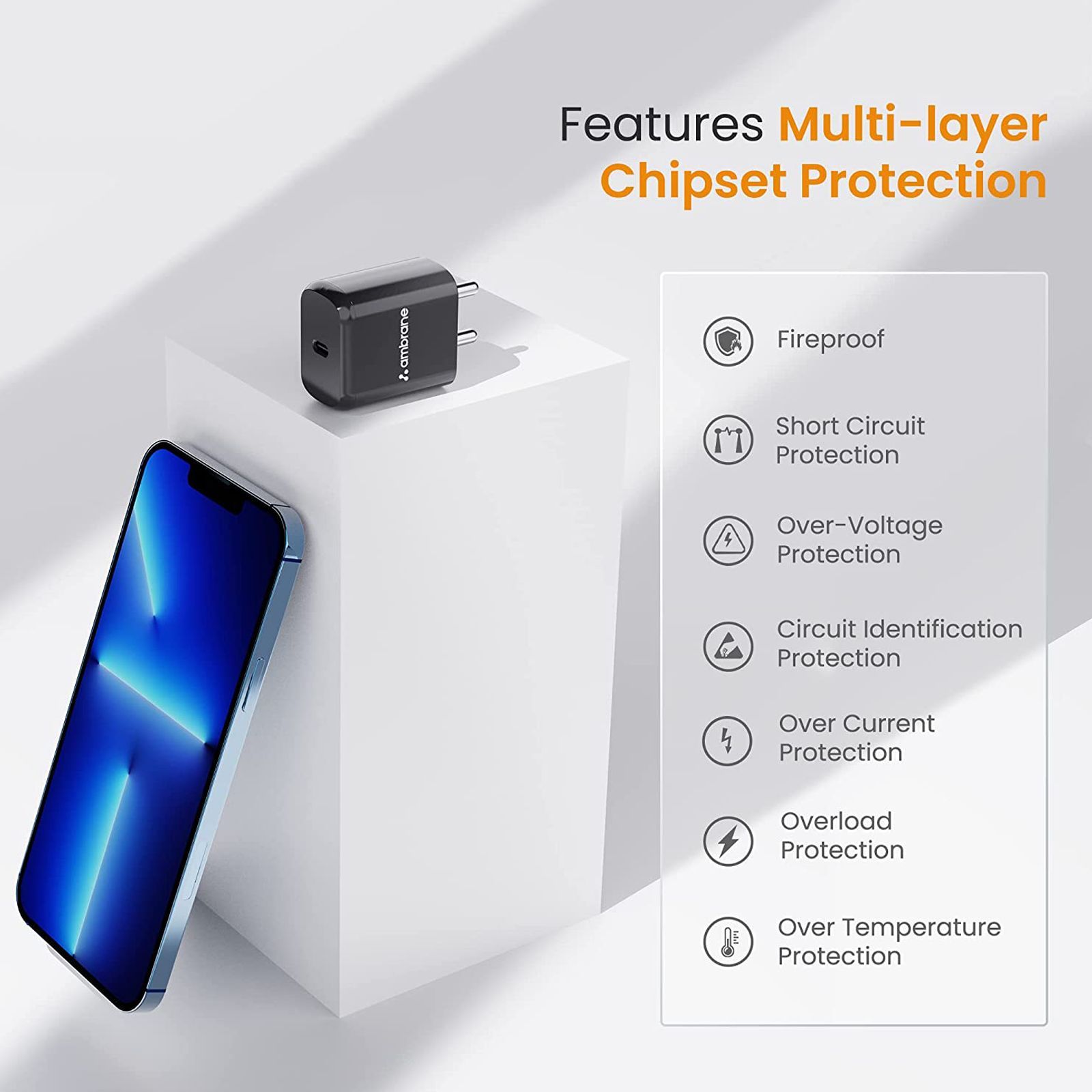 ambrane Raap M20 20W Type C Fast Charger (Adapter Only, Black)_6