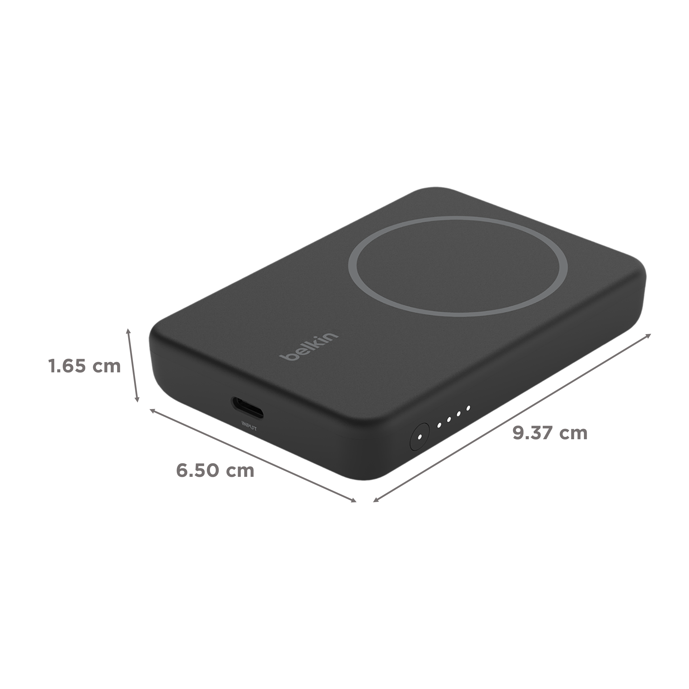 belkin BoostCharge 5000 mAh 10W Fast Charging Power Bank (1 Type C Port, Wireless Charging, Black)_2