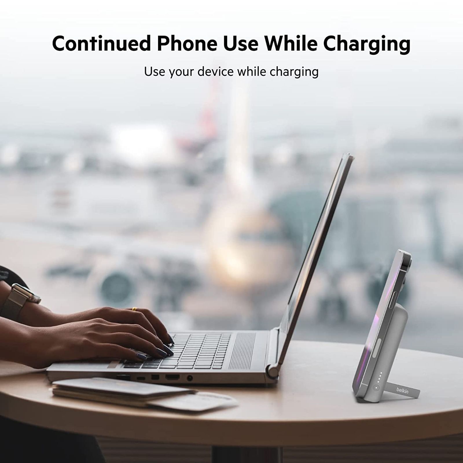 belkin BoostCharge 5000 mAh 10W Fast Charging Power Bank (1 Type C Port, Wireless Charging, White)_6