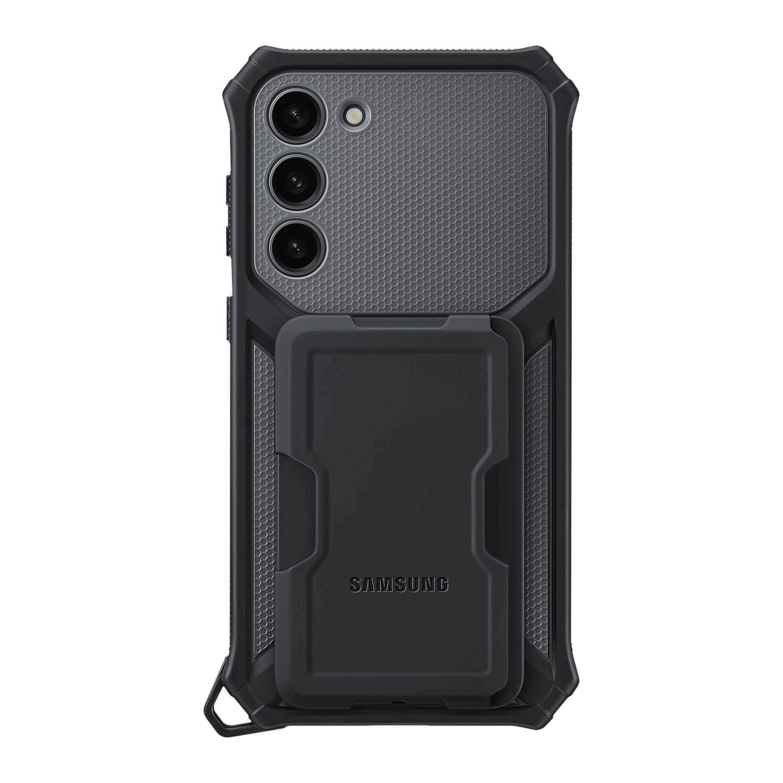 SAMSUNG Rugged Hard Recycled Back Case for Galaxy S23 Plus (Card Holder Pocket, Black)_1