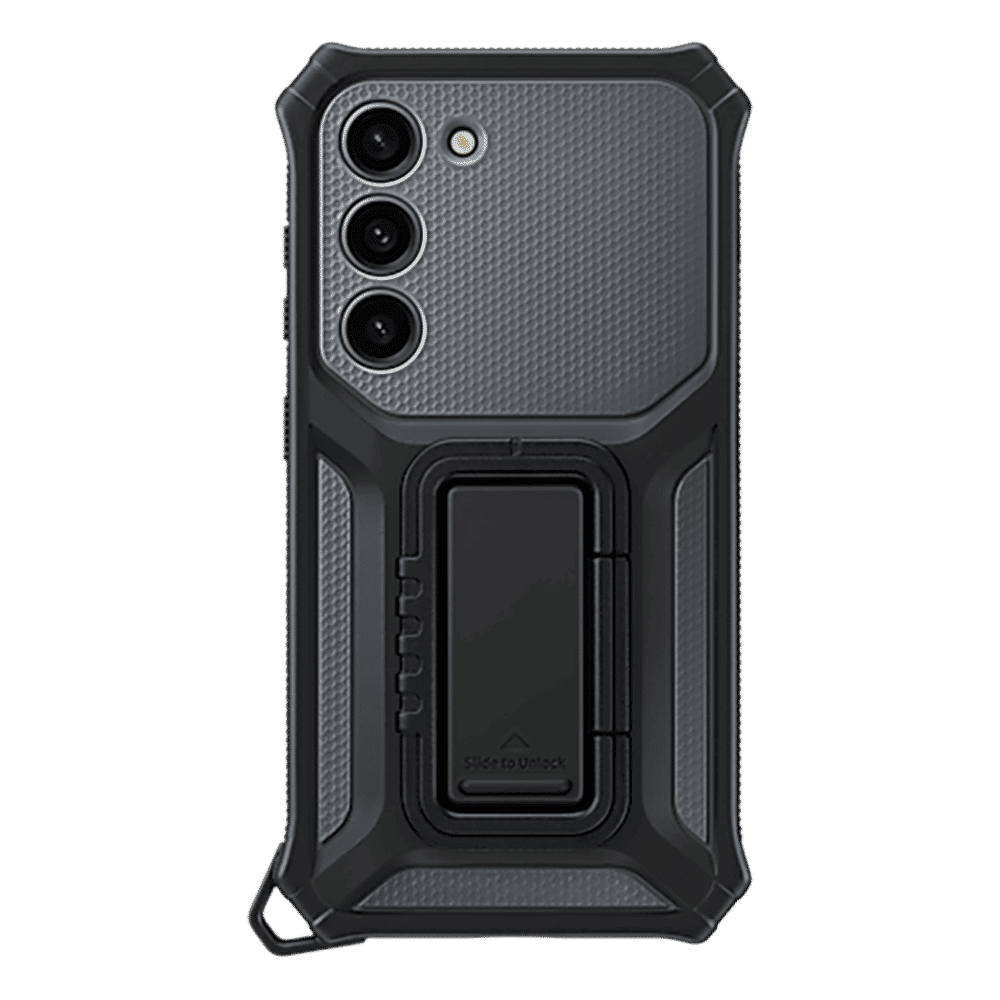 SAMSUNG Gadget Hard Recycled Back Case With Stand for Galaxy S23 (Scratch Resistant, Black)_4