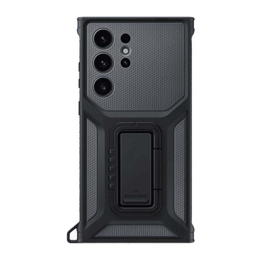 SAMSUNG Rugged Case with Stand for Galaxy S23 Ultra (Comfortable Grip, Black)_3