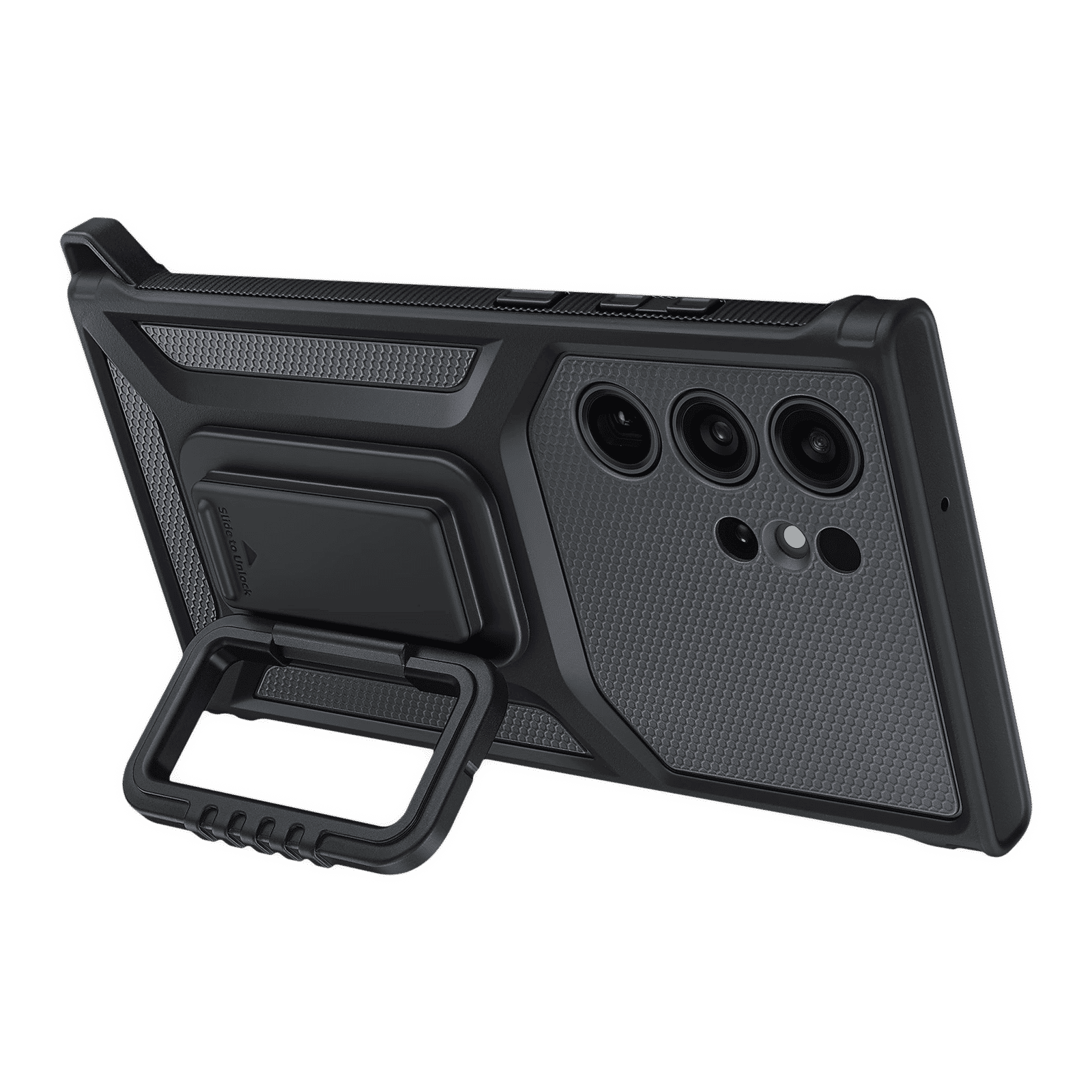 SAMSUNG Rugged Case with Stand for Galaxy S23 Ultra (Comfortable Grip, Black)_4