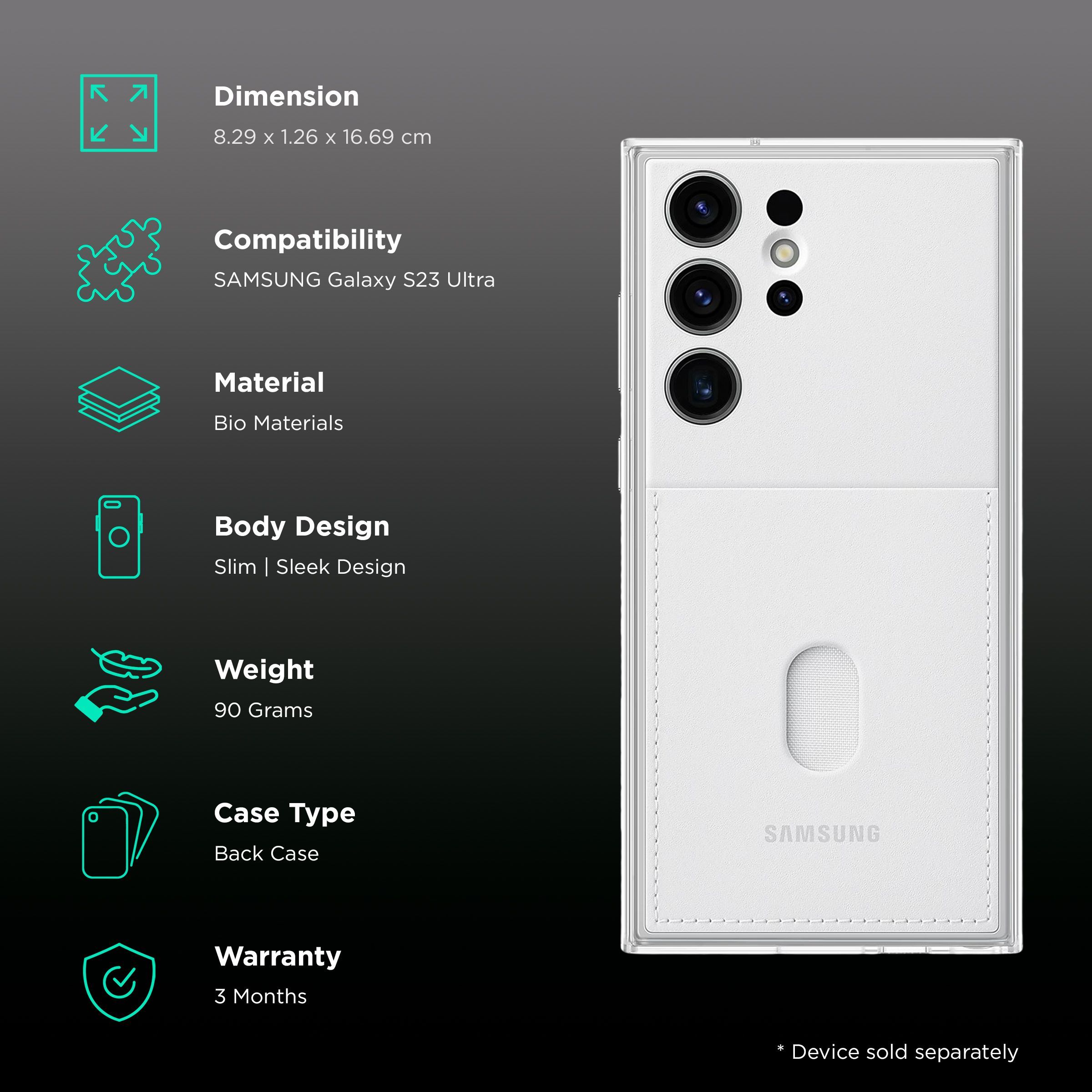 SAMSUNG Soft Bio Back Case for Galaxy S23 Ultra (Card Holder, White)_2