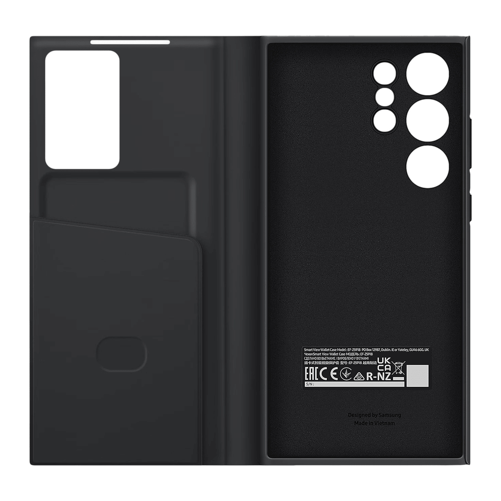 SAMSUNG Smart View Flip Case for SAMSUNG Galaxy S23 Ultra (Attached Wallet, Black)_3