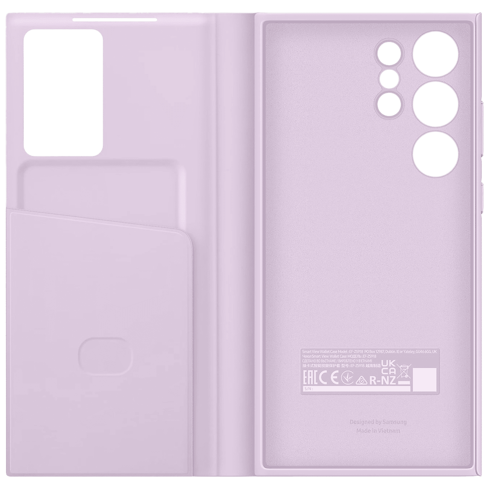 SAMSUNG Soft Recycled Bio Full Cover Case for Galaxy S23 Ultra (Smart View, Lavender)_3