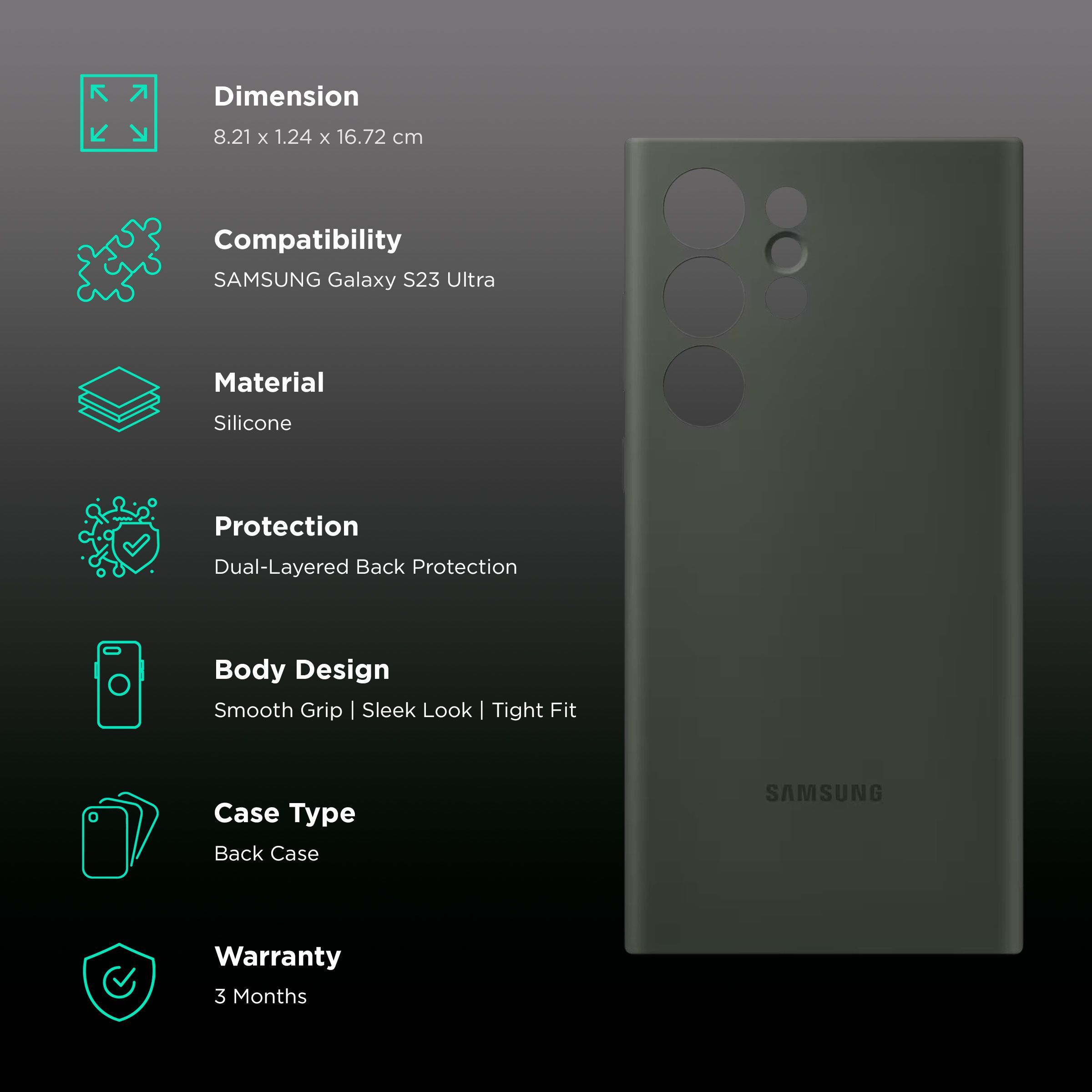 SAMSUNG Soft Silicone Back Case for Galaxy S23 Ultra (Khaki) SAMSUNG Soft Silicone Back Case for Galaxy S23 Ultra (Khaki)_2