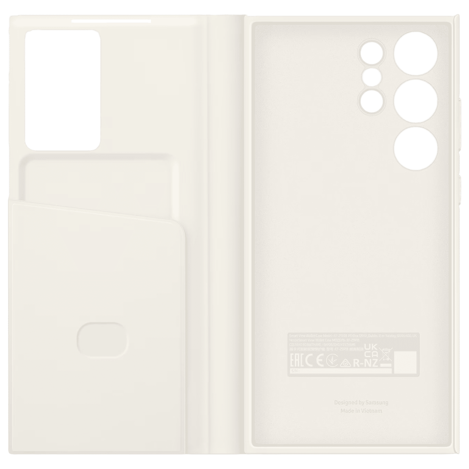 SAMSUNG Smart View Wallet Flip Cover for Galaxy S23 Ultra (Smooth Grip, Cream)_3