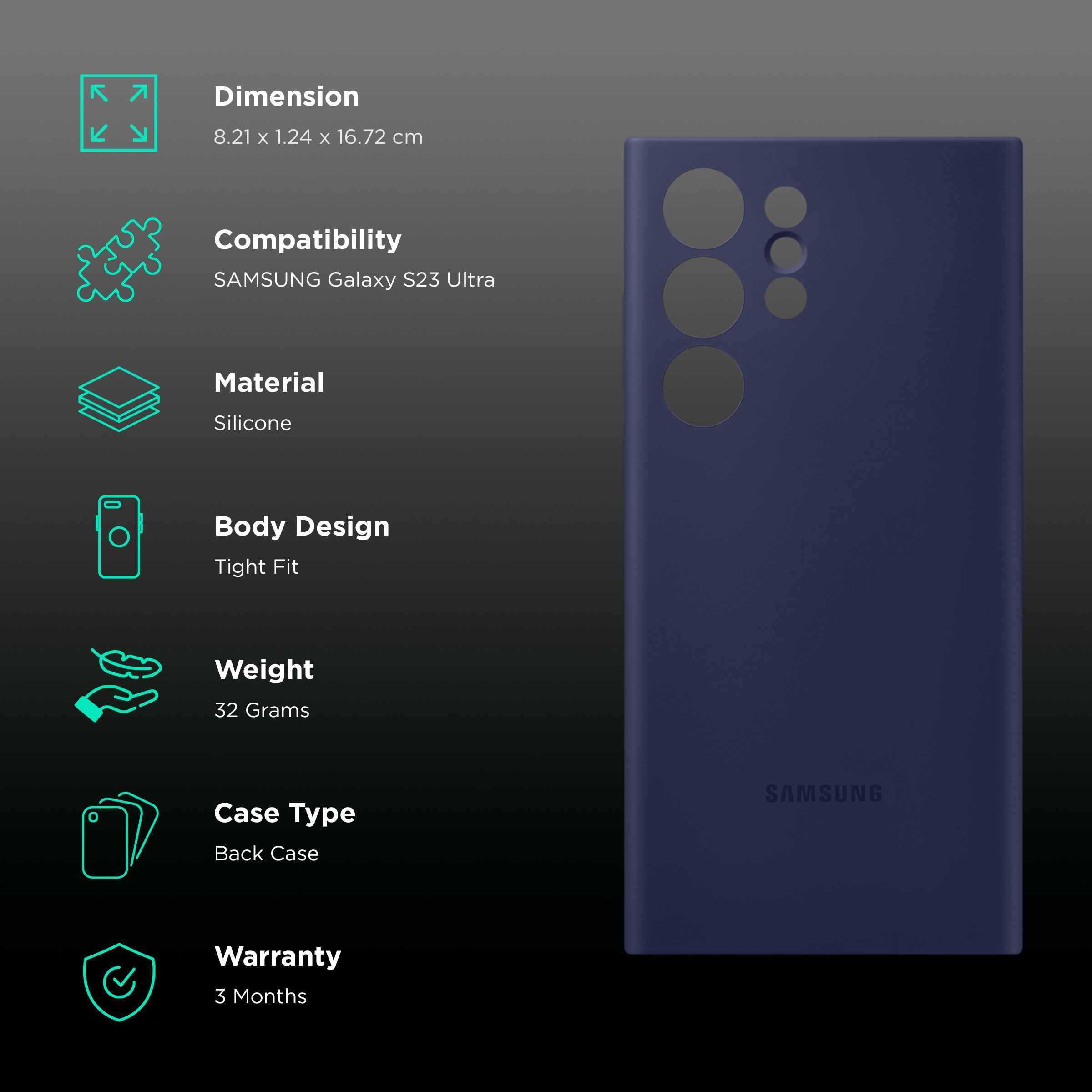 SAMSUNG Soft Silicone Back Case for Galaxy S23 Ultra (Smooth Grip, Navy)_2