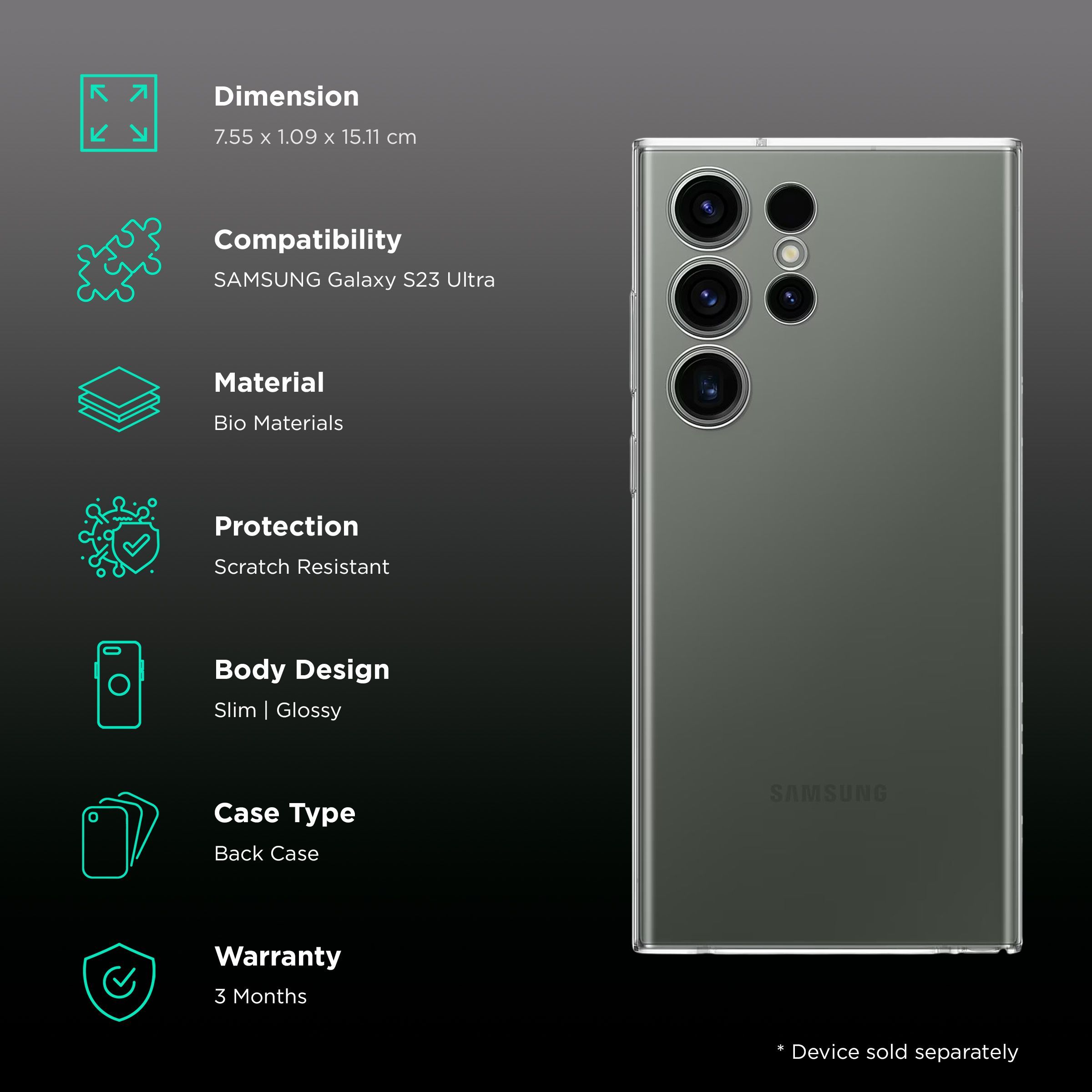 SAMSUNG Clear Bio Back Case for Galaxy S23 Ultra (Scratch Resistant, Transparent) SAMSUNG Clear Bio Back Case for Galaxy S23 Ultra (Scratch Resistant, Transparent)_2