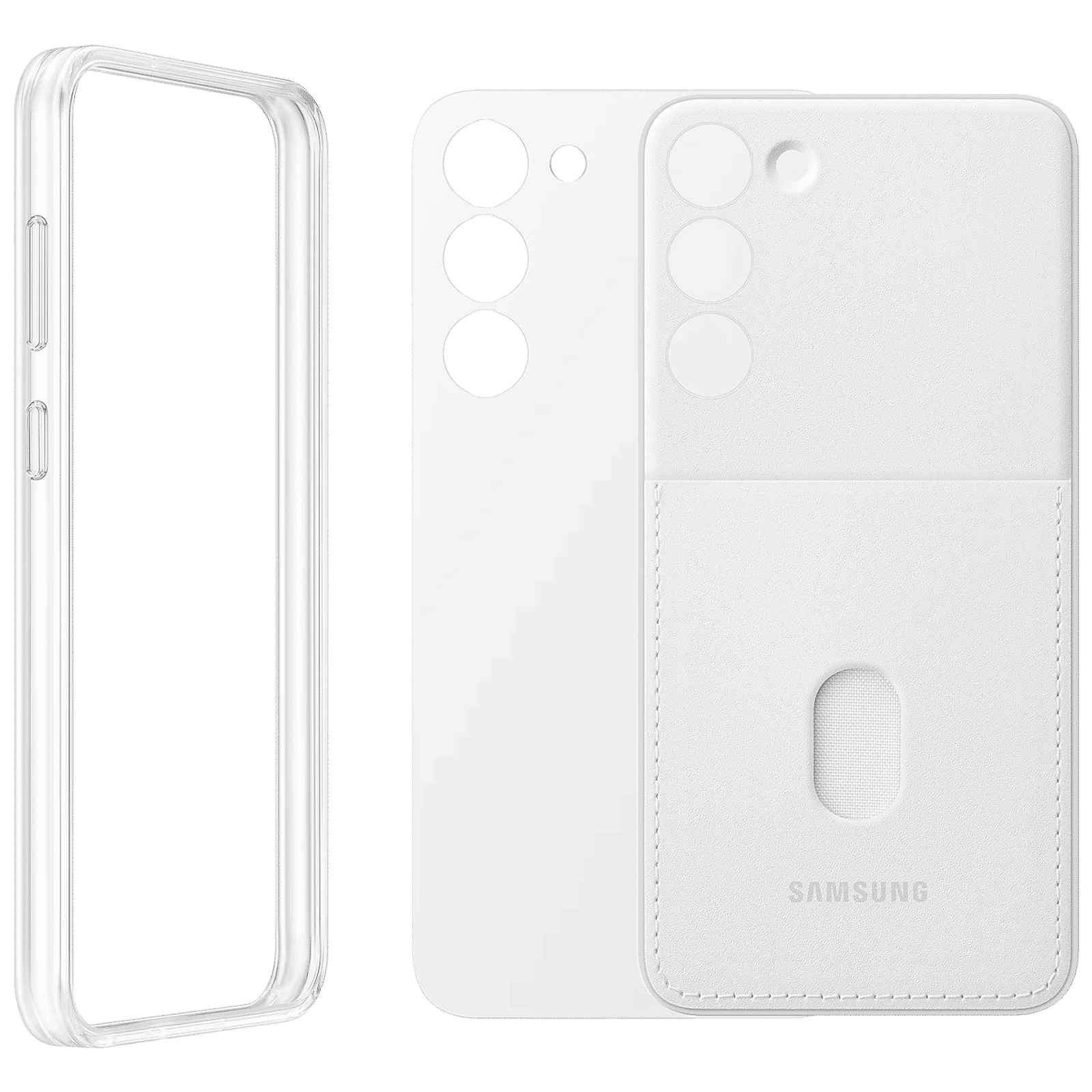 SAMSUNG Frame Case for Galaxy S23 Plus (Handy Card Sleeve, White)_1