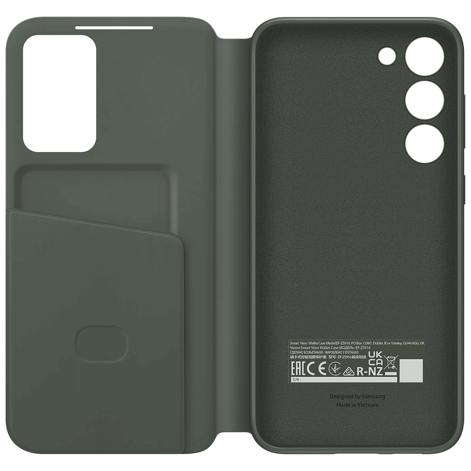 SAMSUNG Smart View Flip Case for Galaxy S23 Plus (Attached Wallet, Green)_3