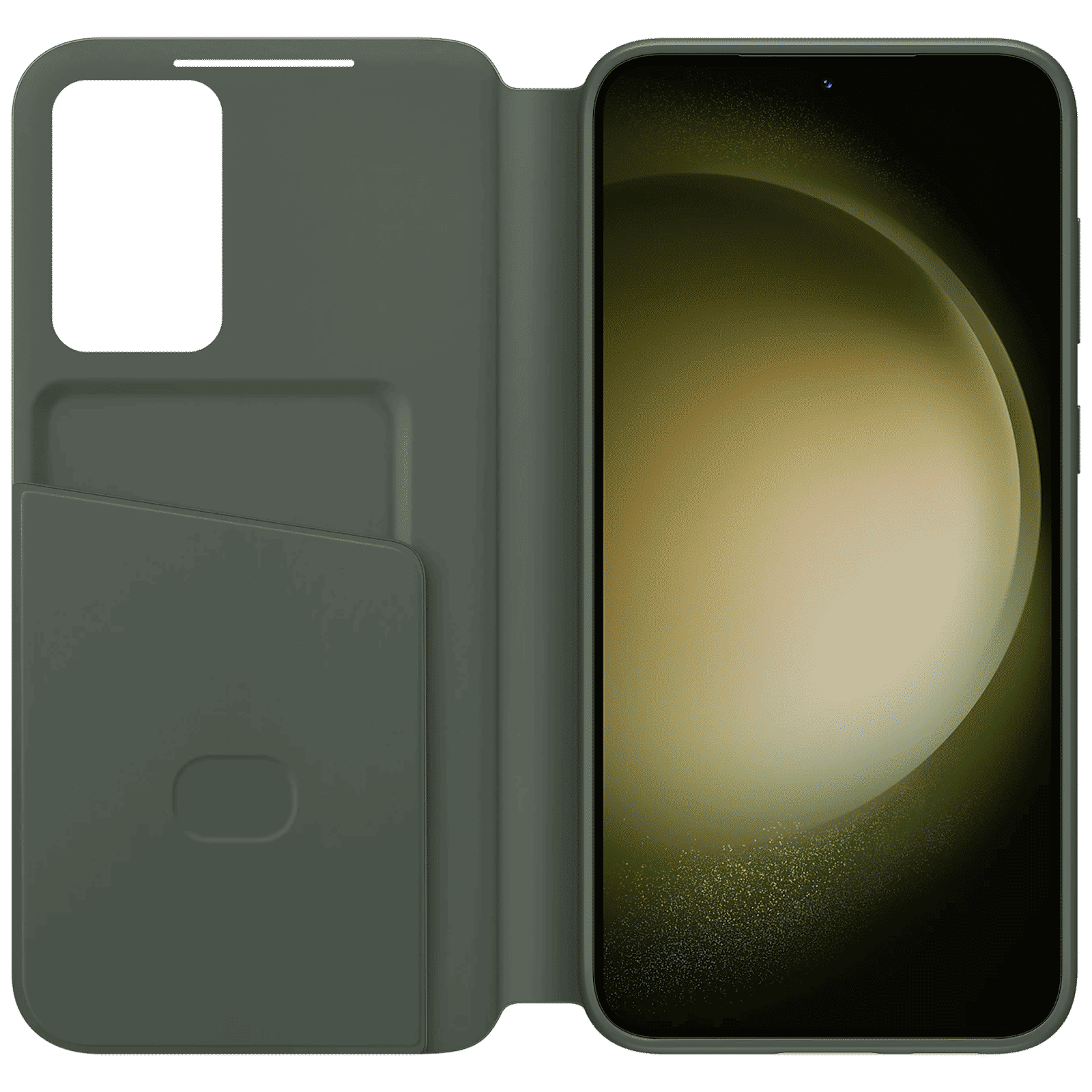 SAMSUNG Smart View Flip Case for Galaxy S23 Plus (Attached Wallet, Green)_4
