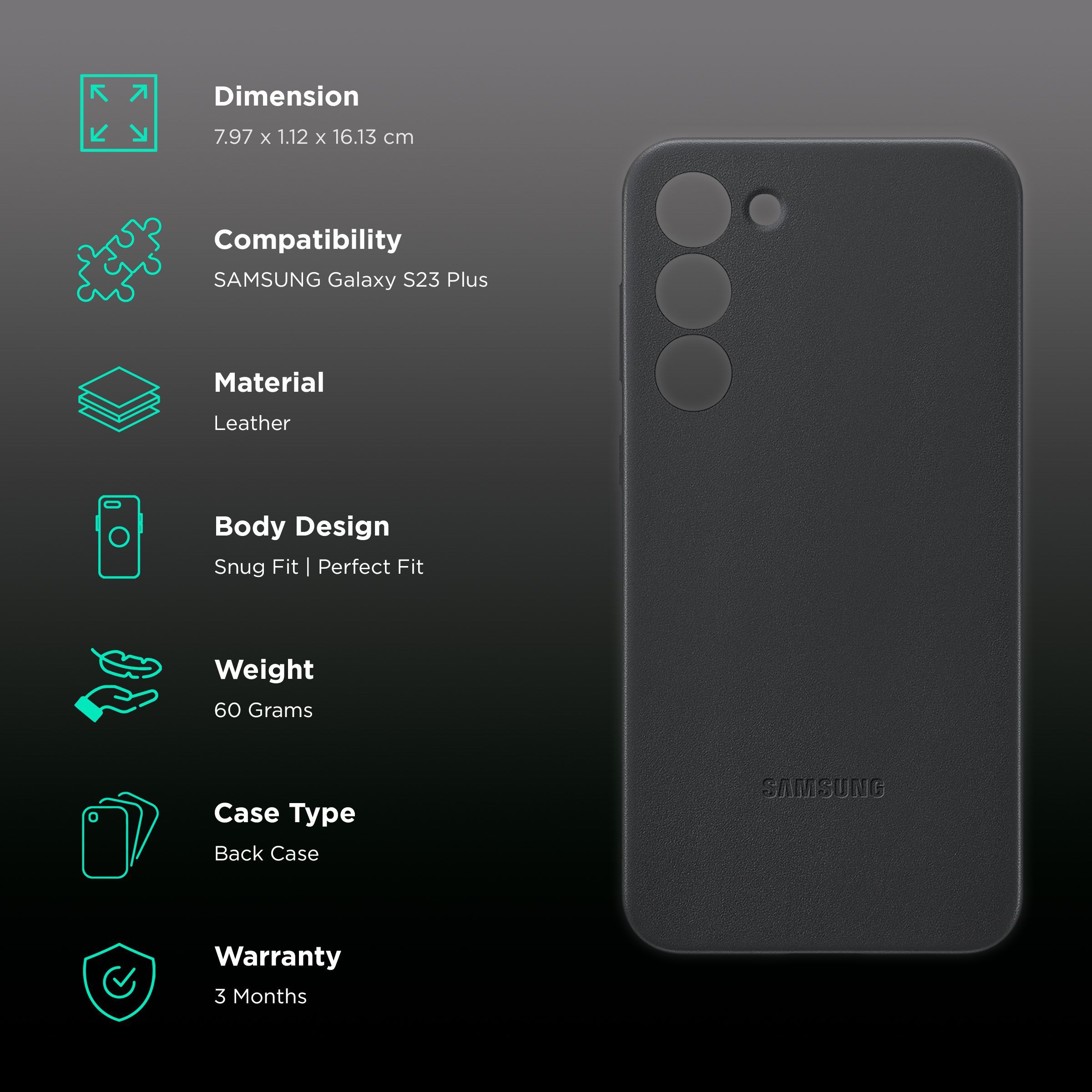 SAMSUNG Leather Back Case for Galaxy S23 Plus (Black)_2