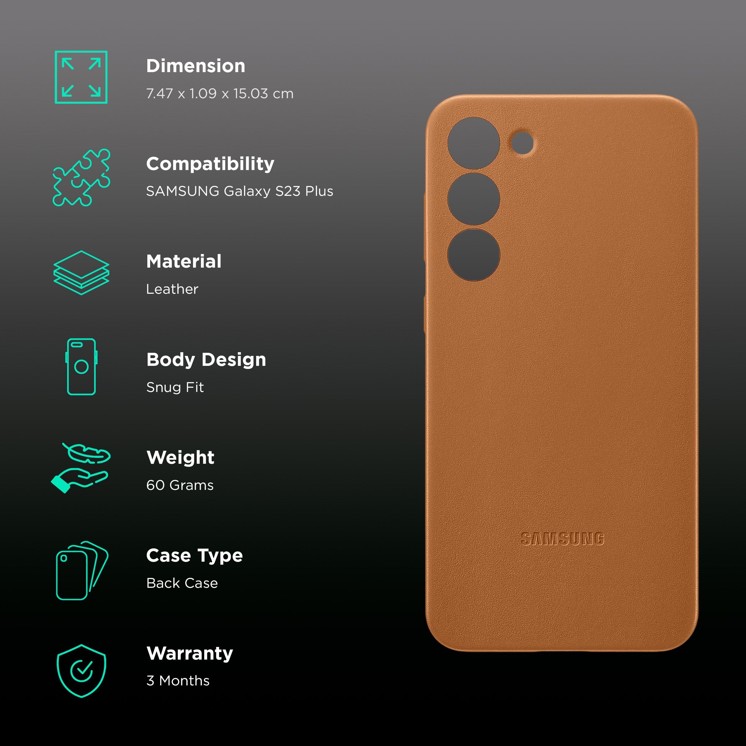 SAMSUNG Soft Leather Back Cover for SAMSUNG Galaxy S23+ (Secure Fit, Camel)_2
