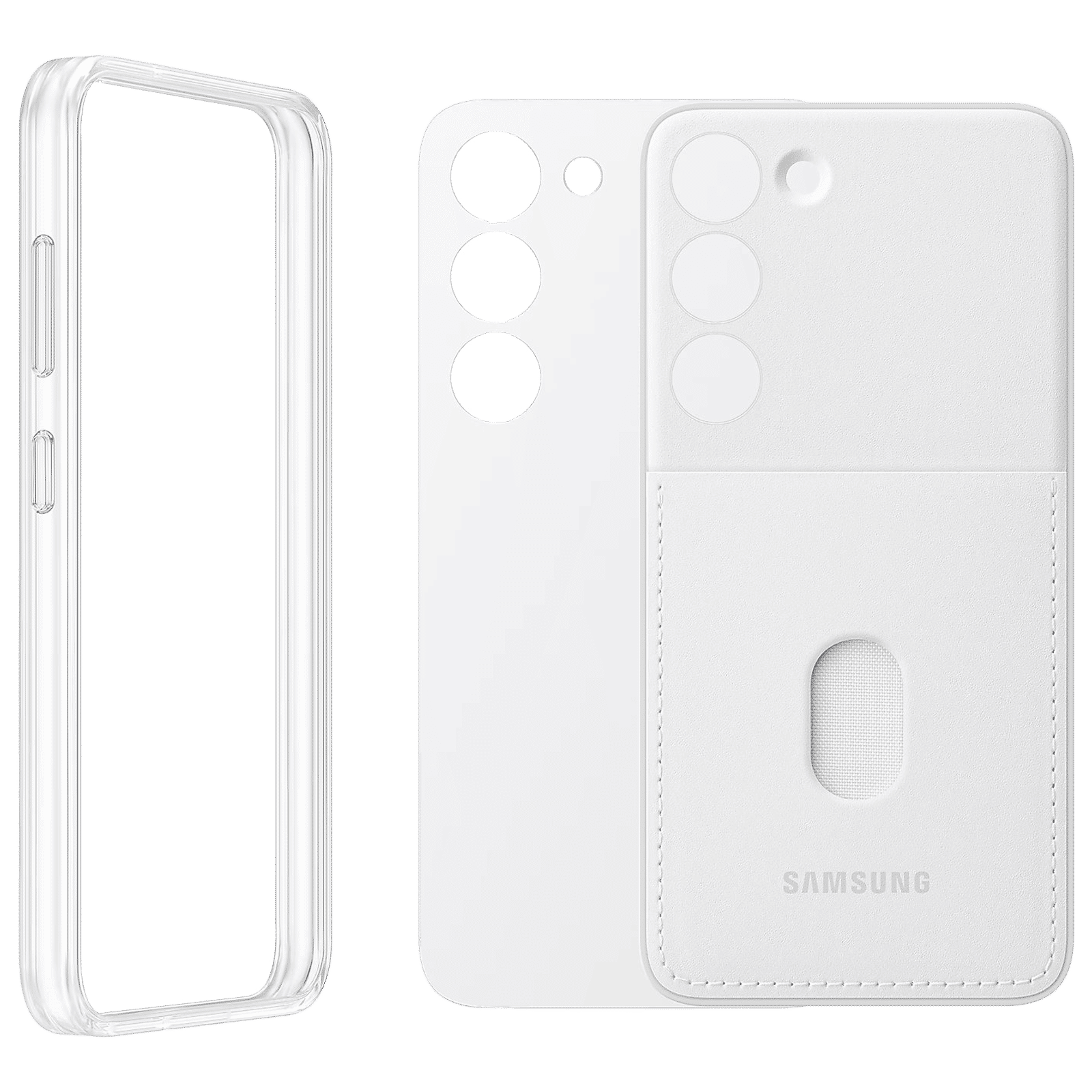 SAMSUNG Frame Back Cover for SAMSUNG Galaxy S23 (Two Looks In One, White)_1