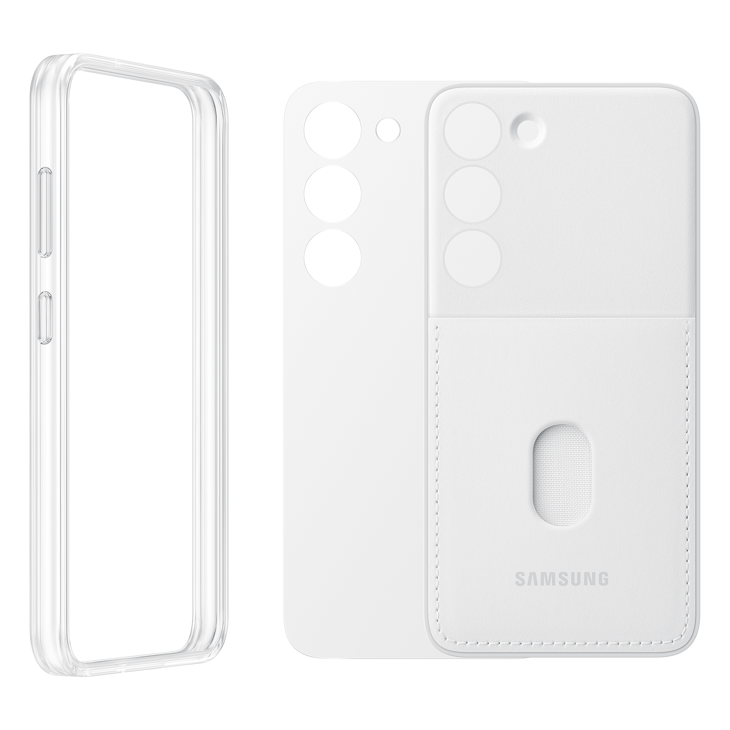 SAMSUNG Frame Back Cover for SAMSUNG Galaxy S23 (Two Looks In One, White)_4