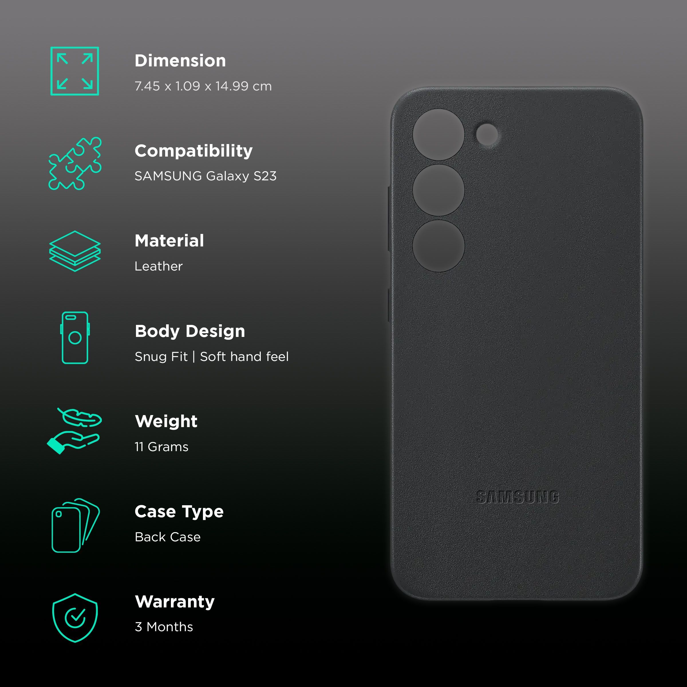 SAMSUNG Soft Leather Back Cover for SAMSUNG Galaxy S23 (Snug Fit, Black)_2