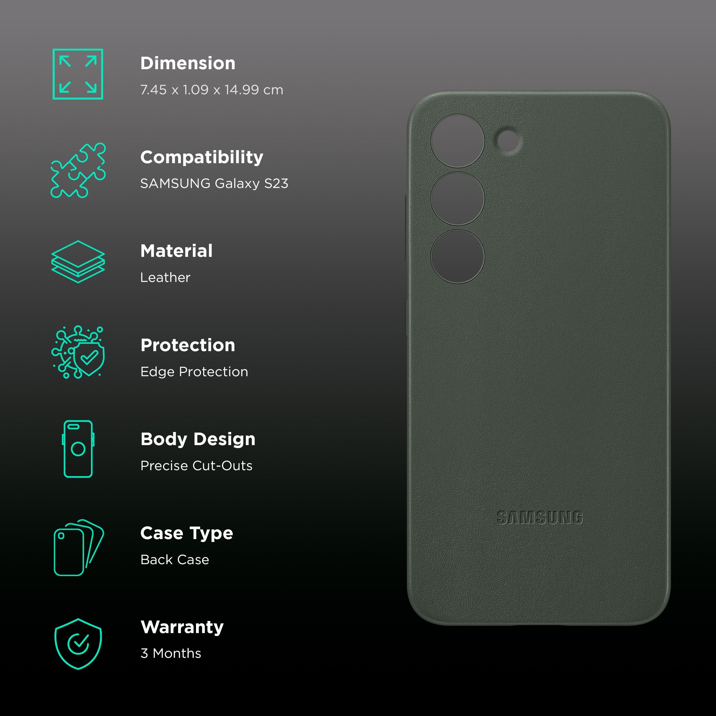 SAMSUNG Soft Leather Back Cover for SAMSUNG Galaxy S23 (Snug Fit, Green)_2