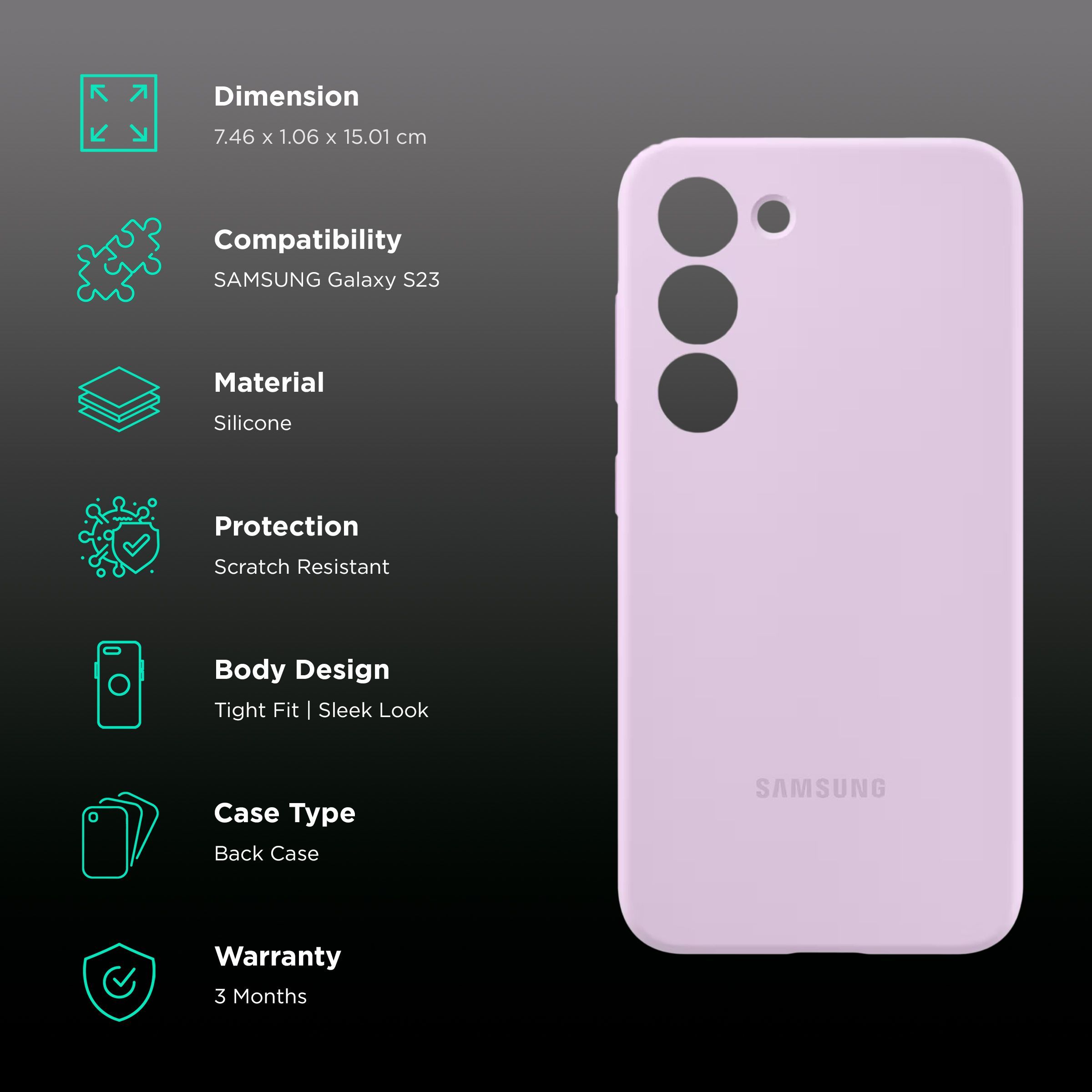 SAMSUNG Soft Silicone Back Cover for SAMSUNG Galaxy S23 (Scratch Resistant, Lavender) SAMSUNG Soft Silicone Back Cover for SAMSUNG Galaxy S23 (Scratch Resistant, Lavender)_2