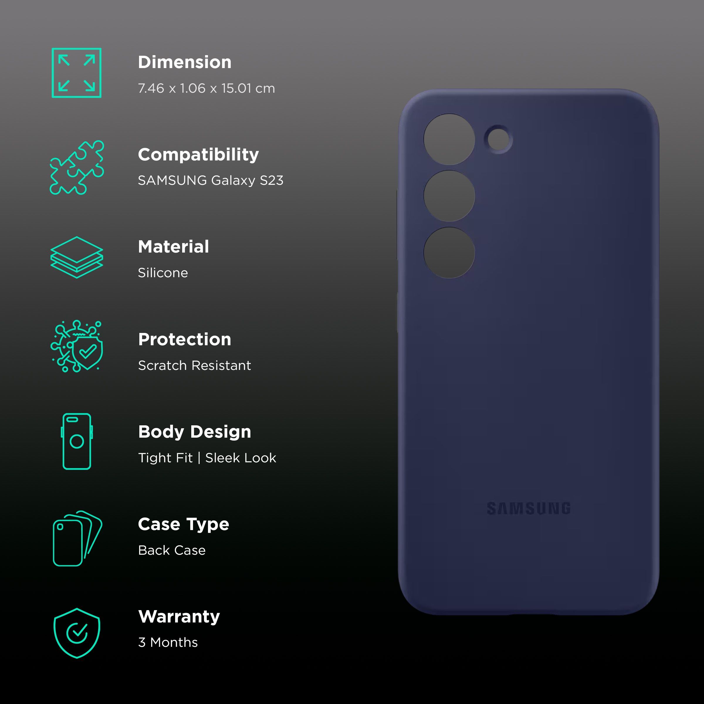 SAMSUNG Soft Silicone Back Cover for SAMSUNG Galaxy S23 (Scratch Resistant, Navy) SAMSUNG Soft Silicone Back Cover for SAMSUNG Galaxy S23 (Scratch Resistant, Navy)_2