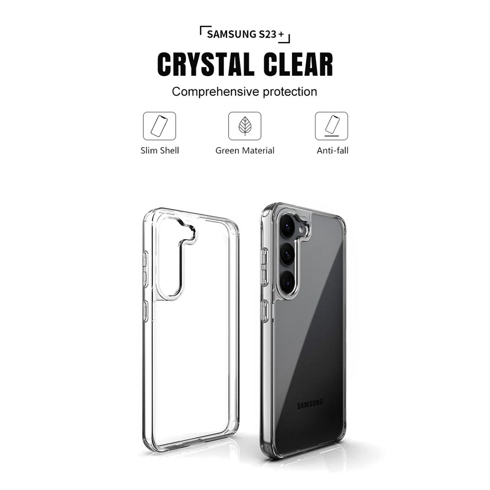 Quix TPU Back Cover for SAMSUNG Galaxy S23+ (Slim-Fit, Transparent)_5