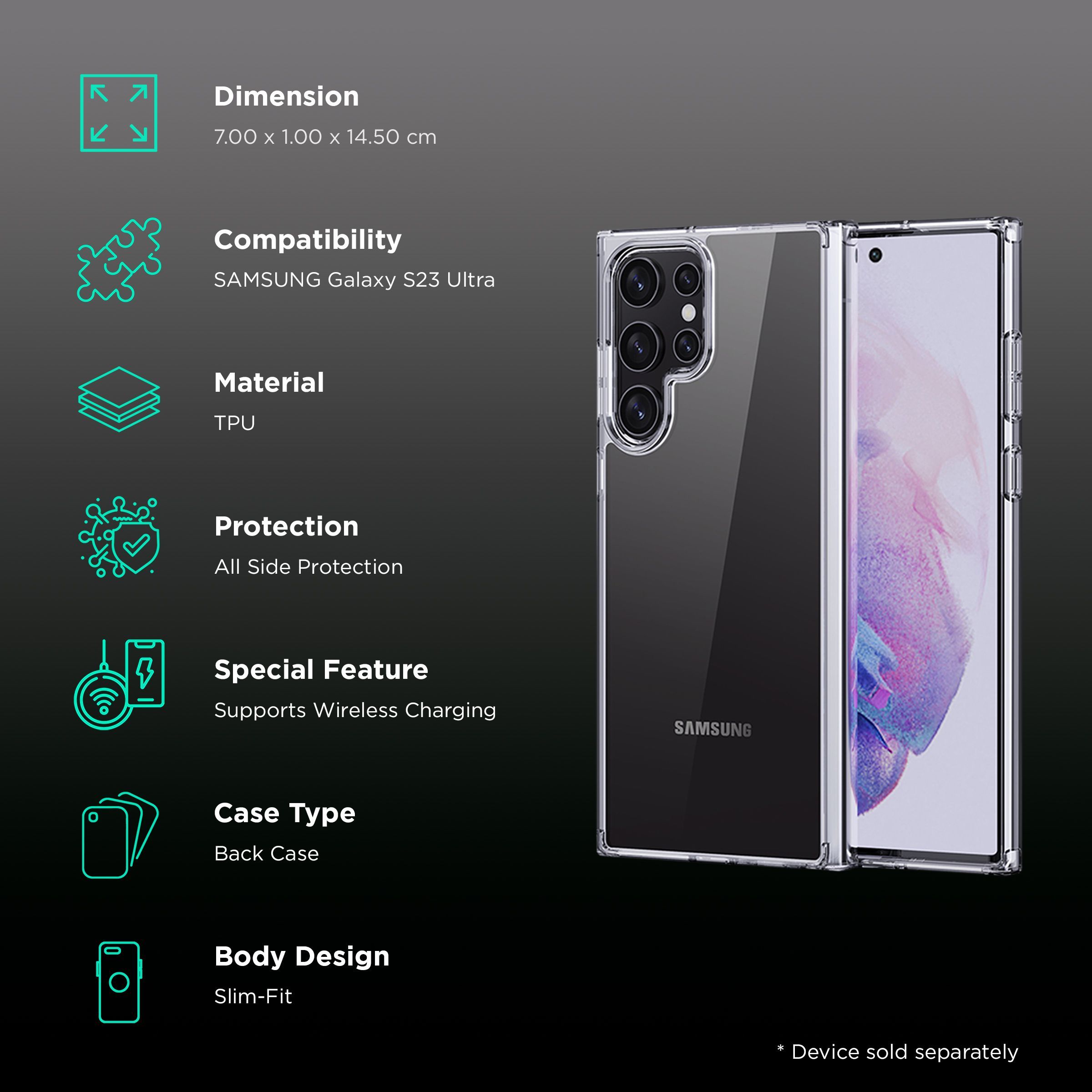 Quix TPU Back Cover for SAMSUNG Galaxy S23 Ultra (Slim-Fit, Transparent)_2