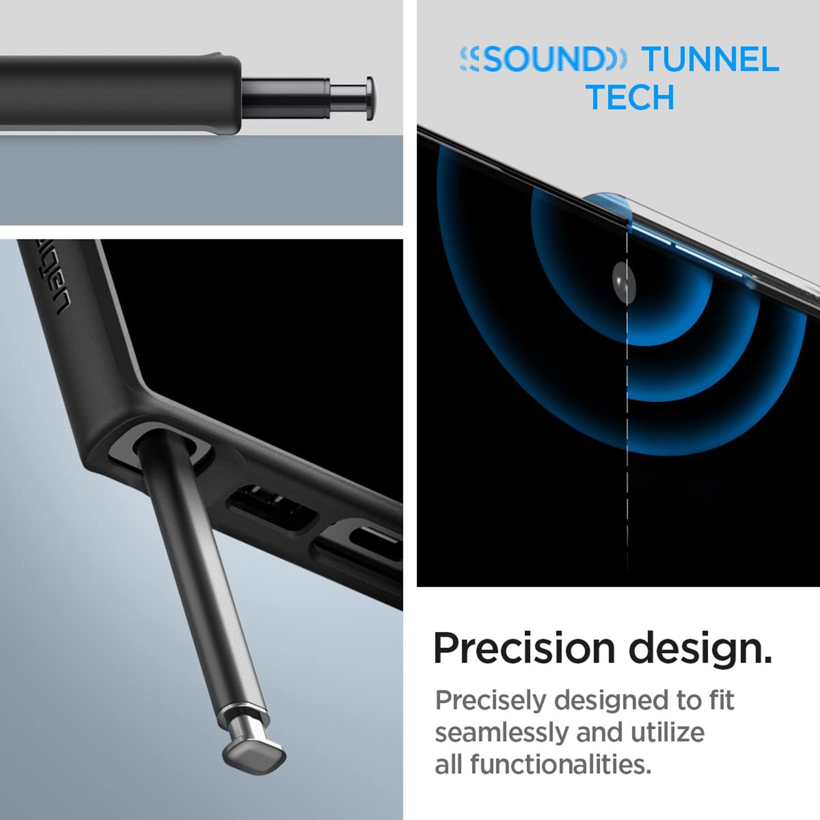 spigen Ultra Hybrid PC and TPU Back Cover for Samsung Galaxy S23 Ultra (Shock Absorbent, Transparent/Matte Black)_10